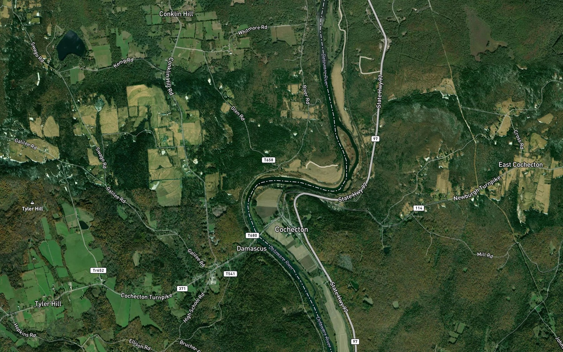 Satellite map of the Schoolhouse Creek