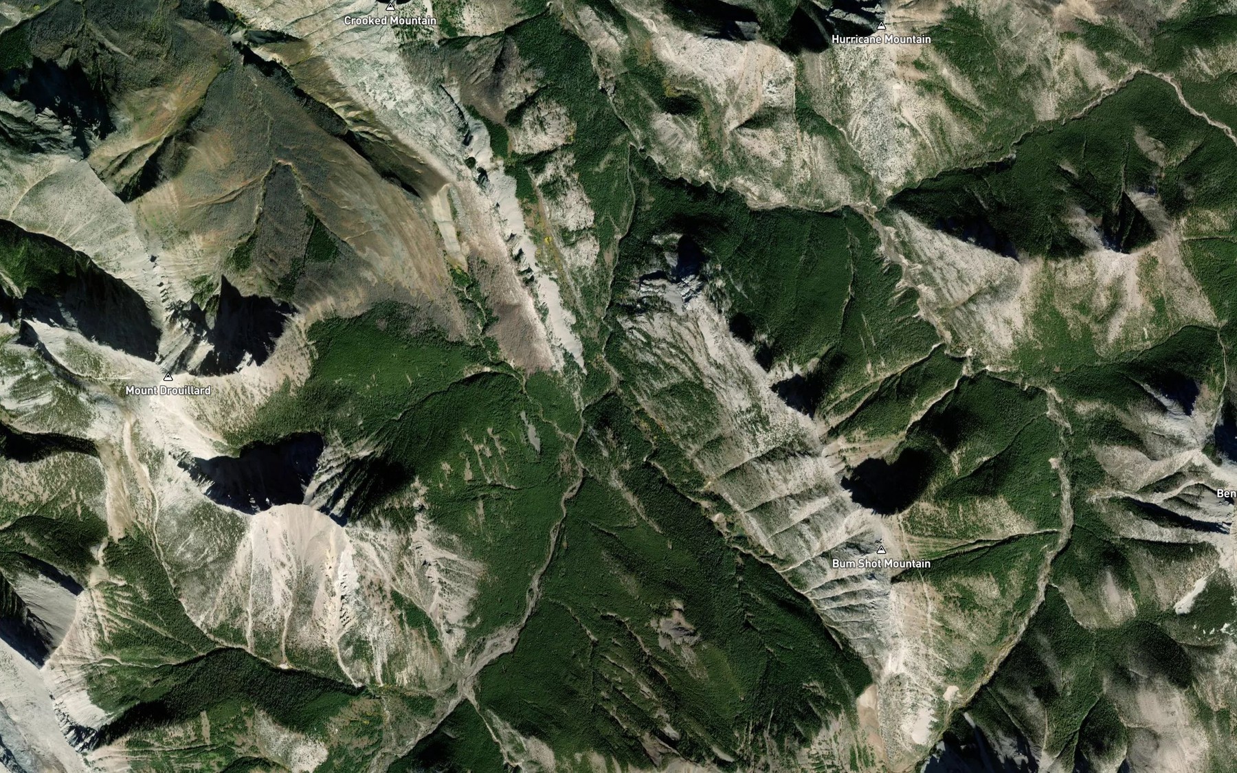 Satellite map of the Lake Creek