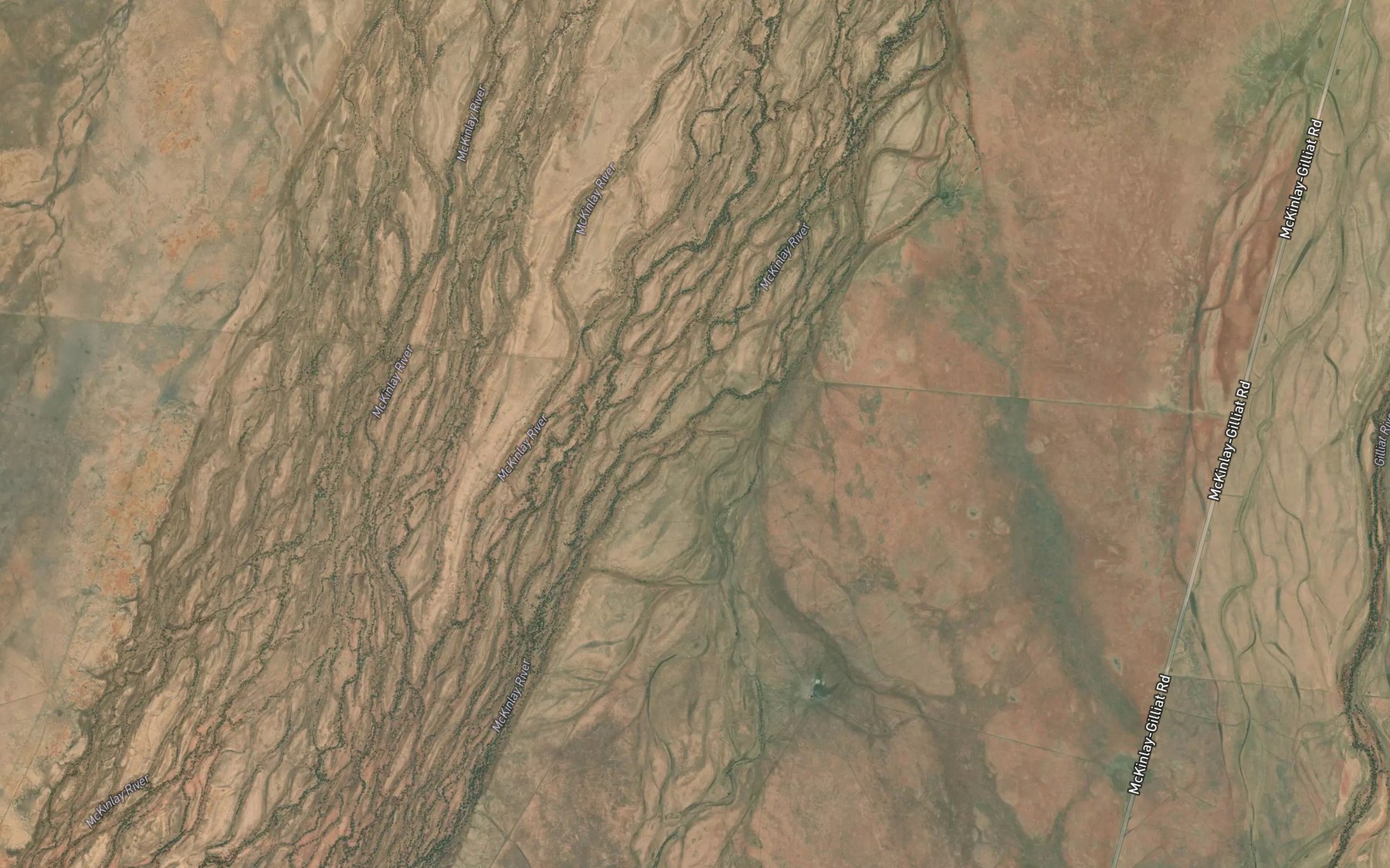Satellite map of the Mistake Creek