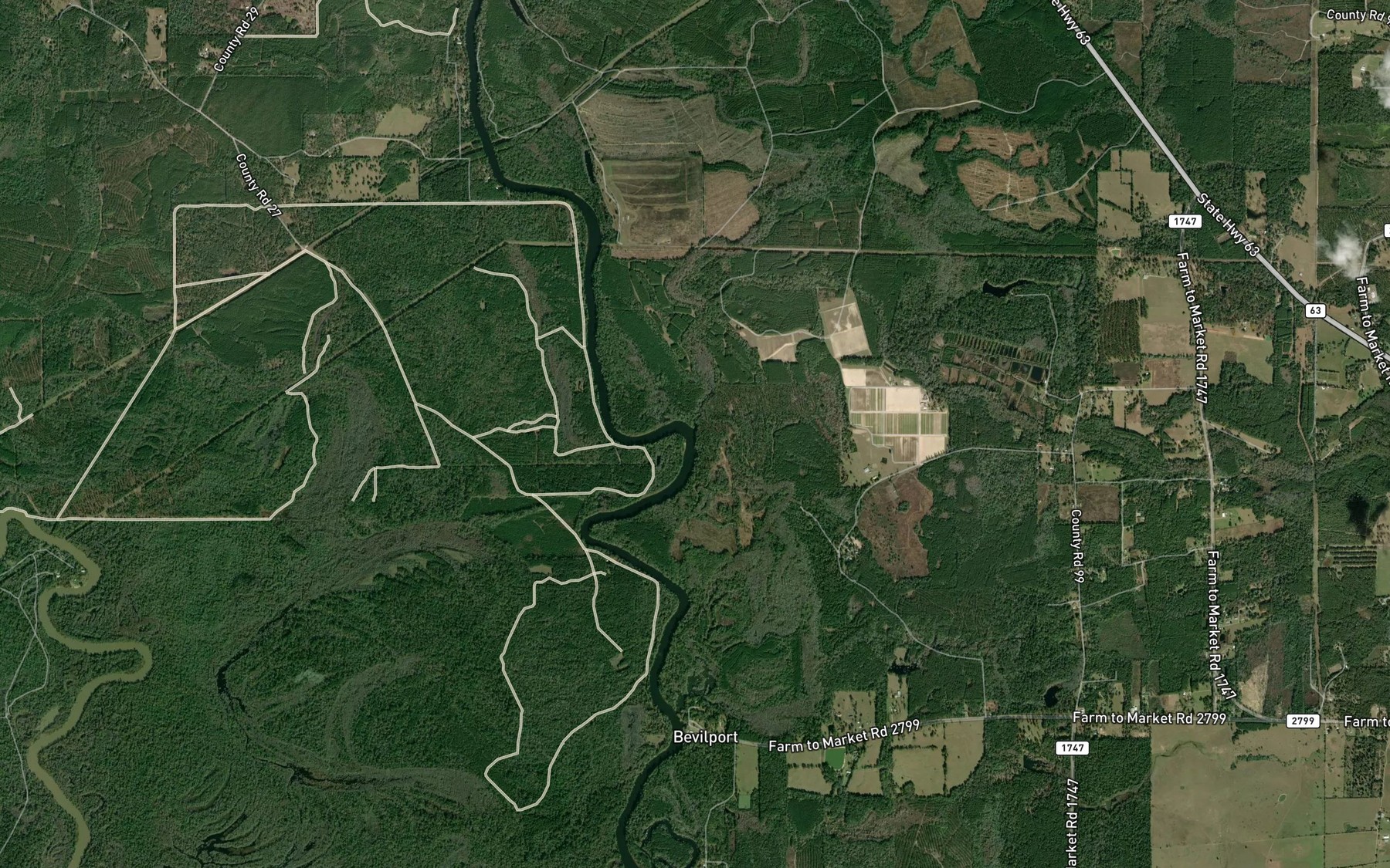 Satellite map of the Indian Creek