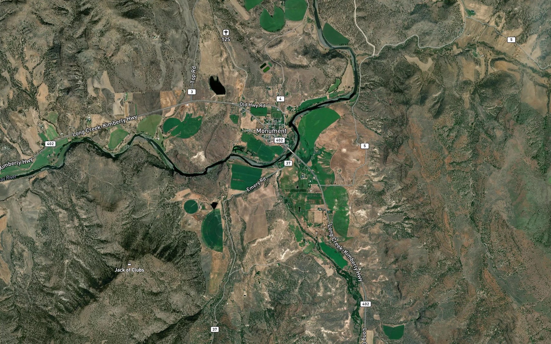 Satellite map of the Cottonwood Creek
