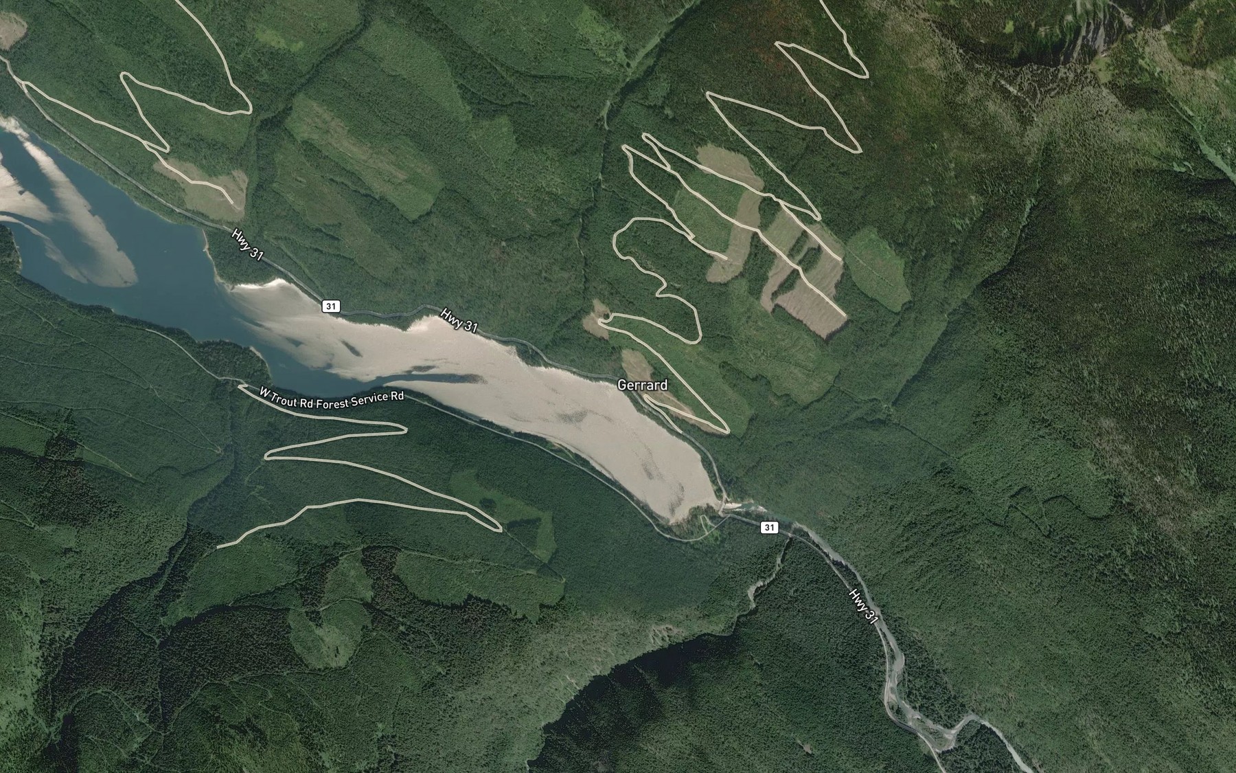 Satellite map of the Gerrard Creek