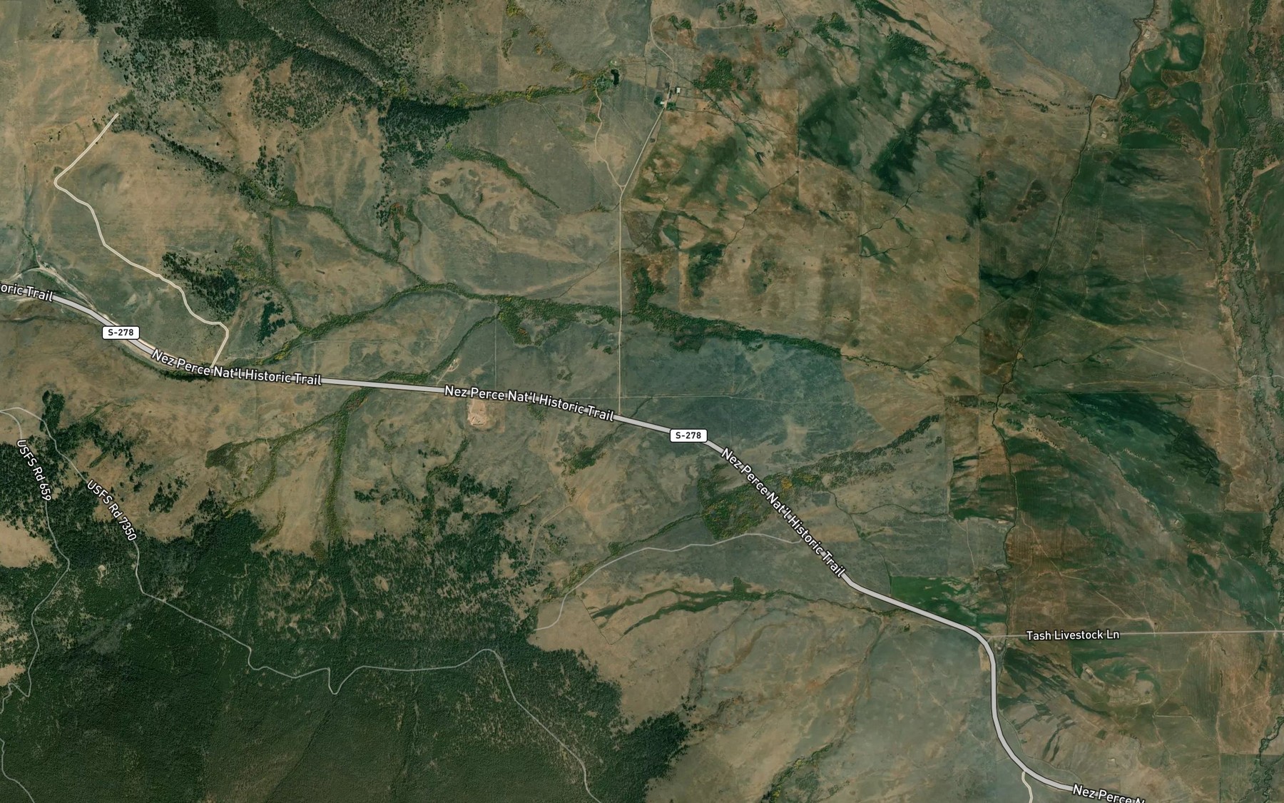 Satellite map of the Abrams Creek