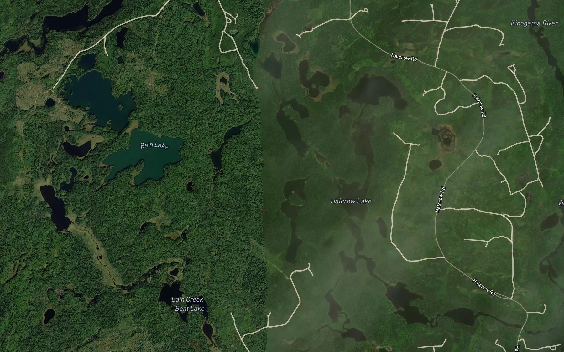Satellite map of the Halcrow Creek