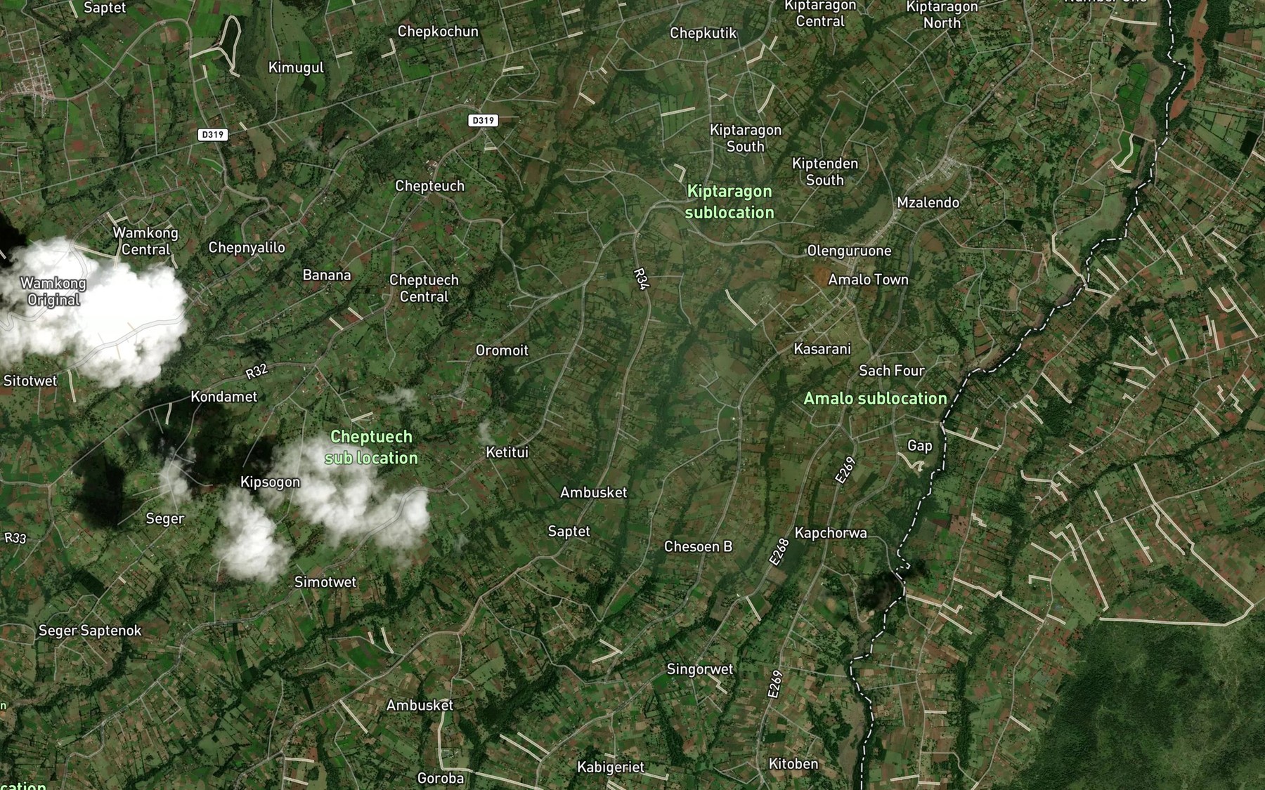 Satellite map of the Ketiot