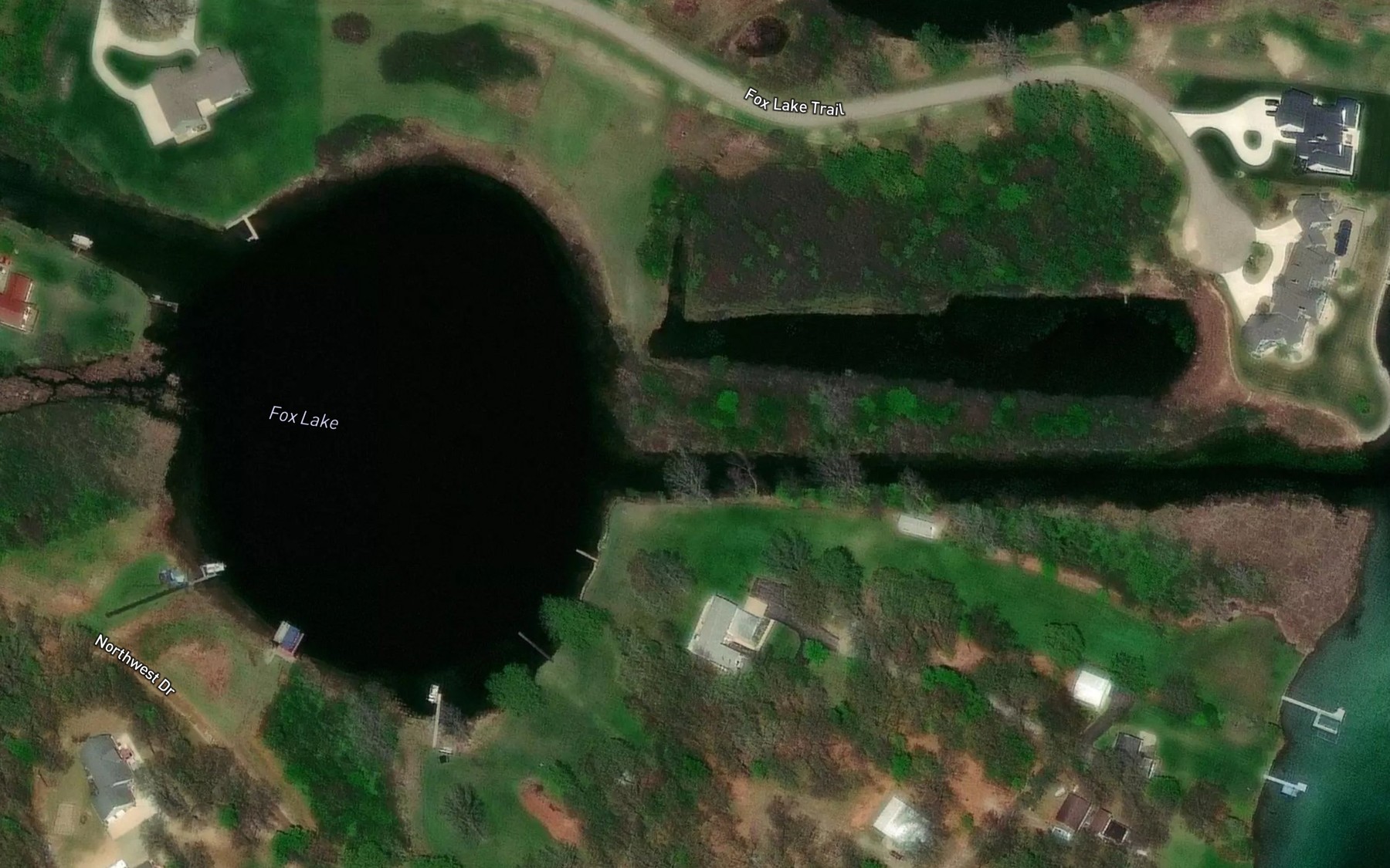 Satellite map of the Fox Lake