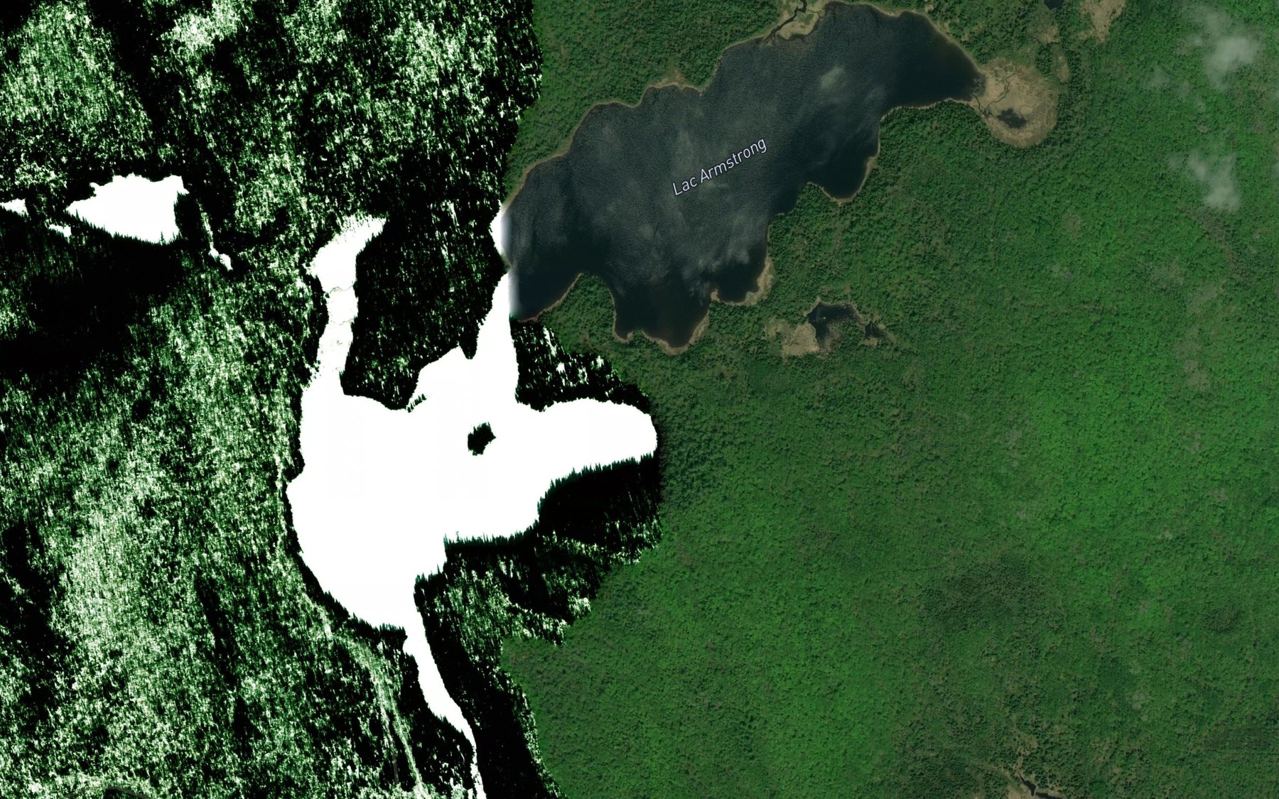 Satellite map of the Lac Armstrong