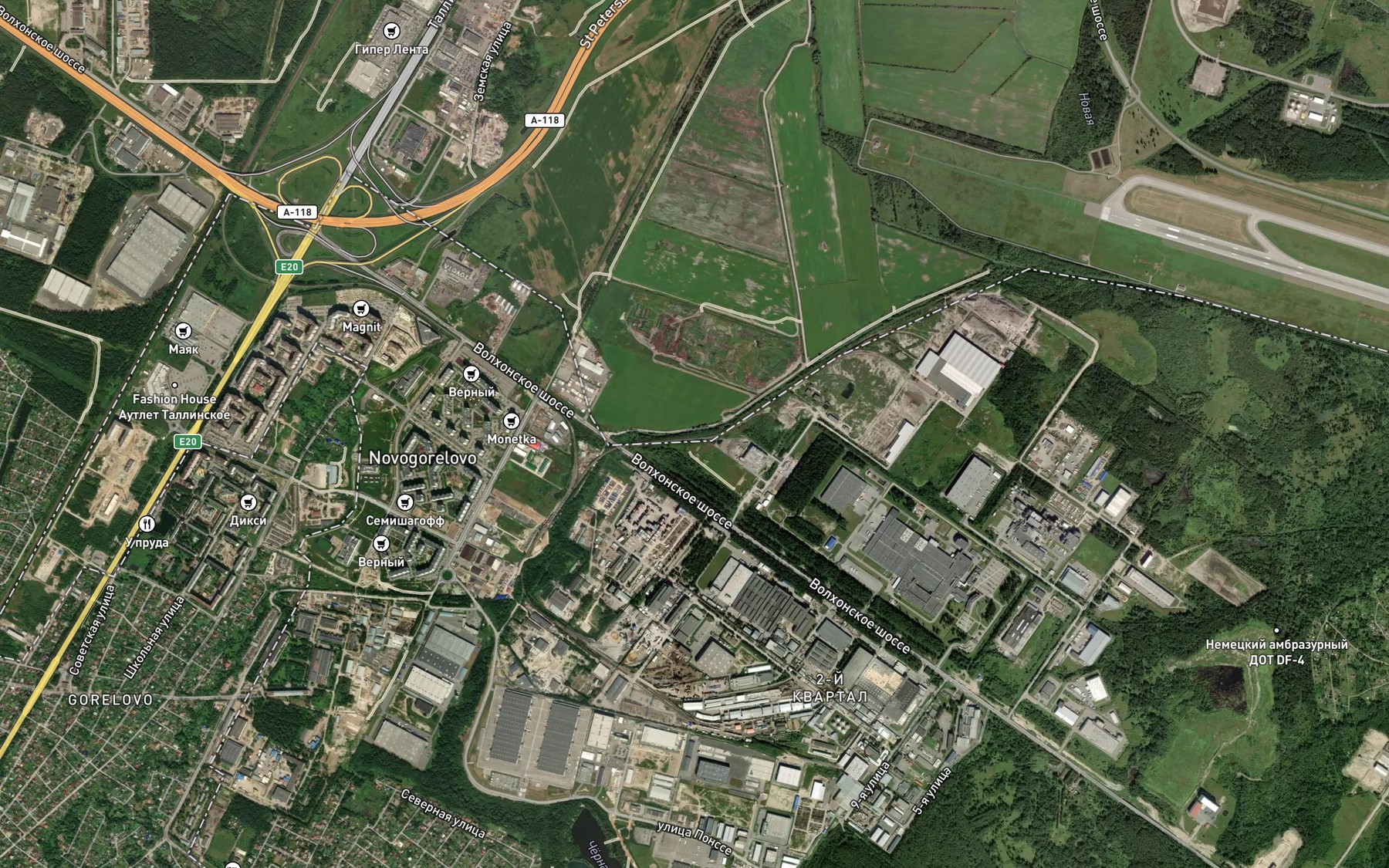 Satellite map of the Ligovskiy Kanal