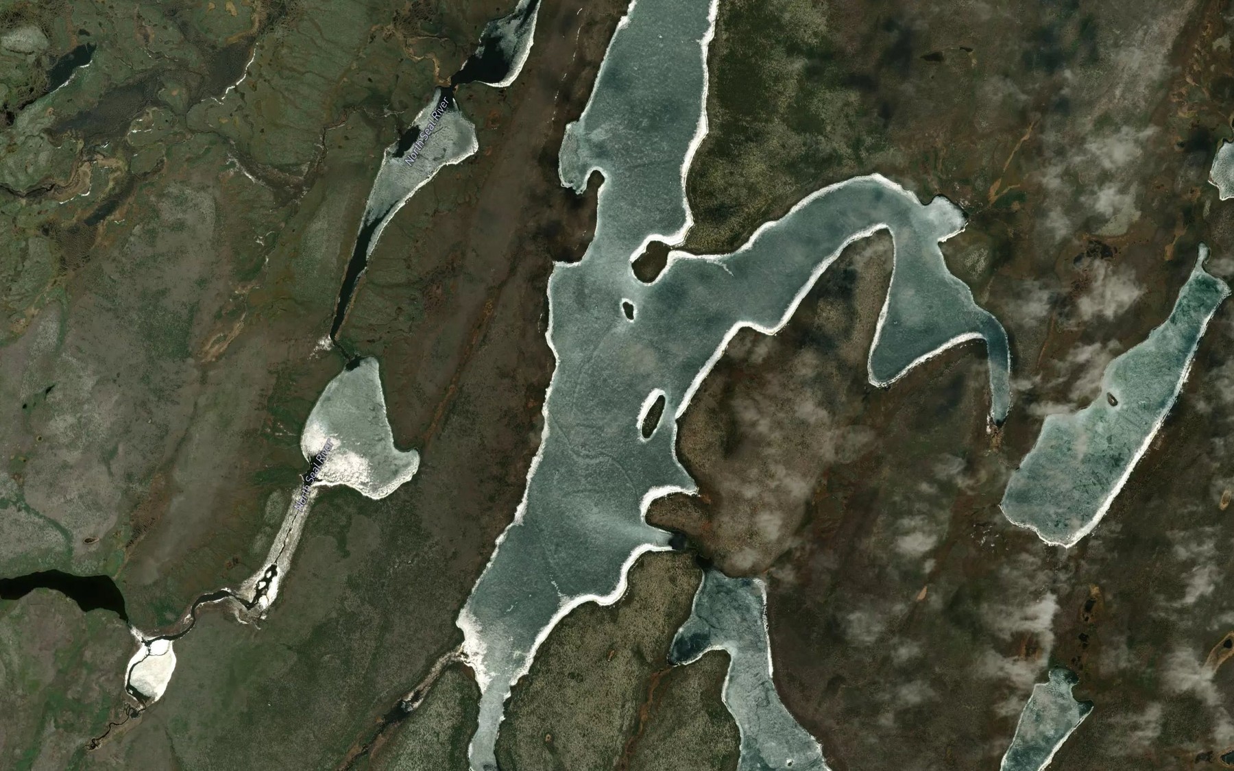 Satellite map of the Weepaskow Lake