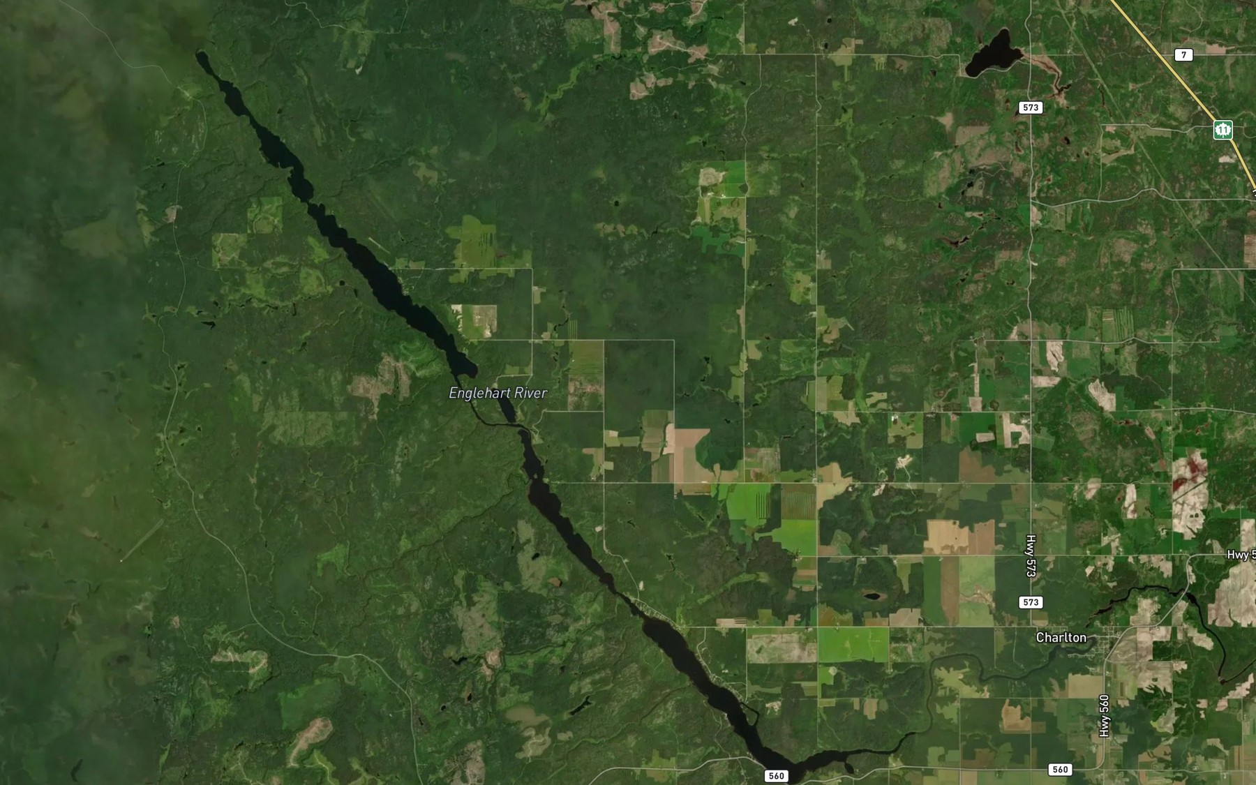 Satellite map of the Long Lake