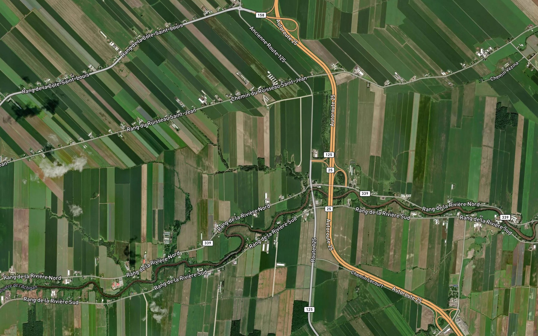 Satellite map of the Cours d'eau Brien