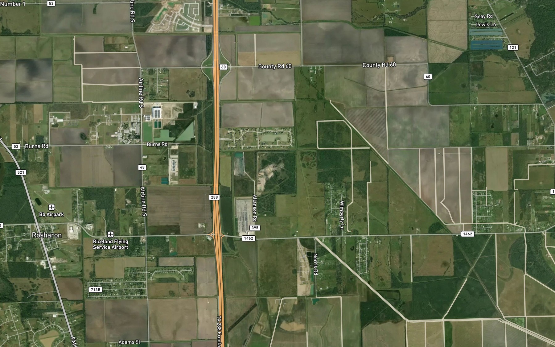 Satellite map of the Archer Lake