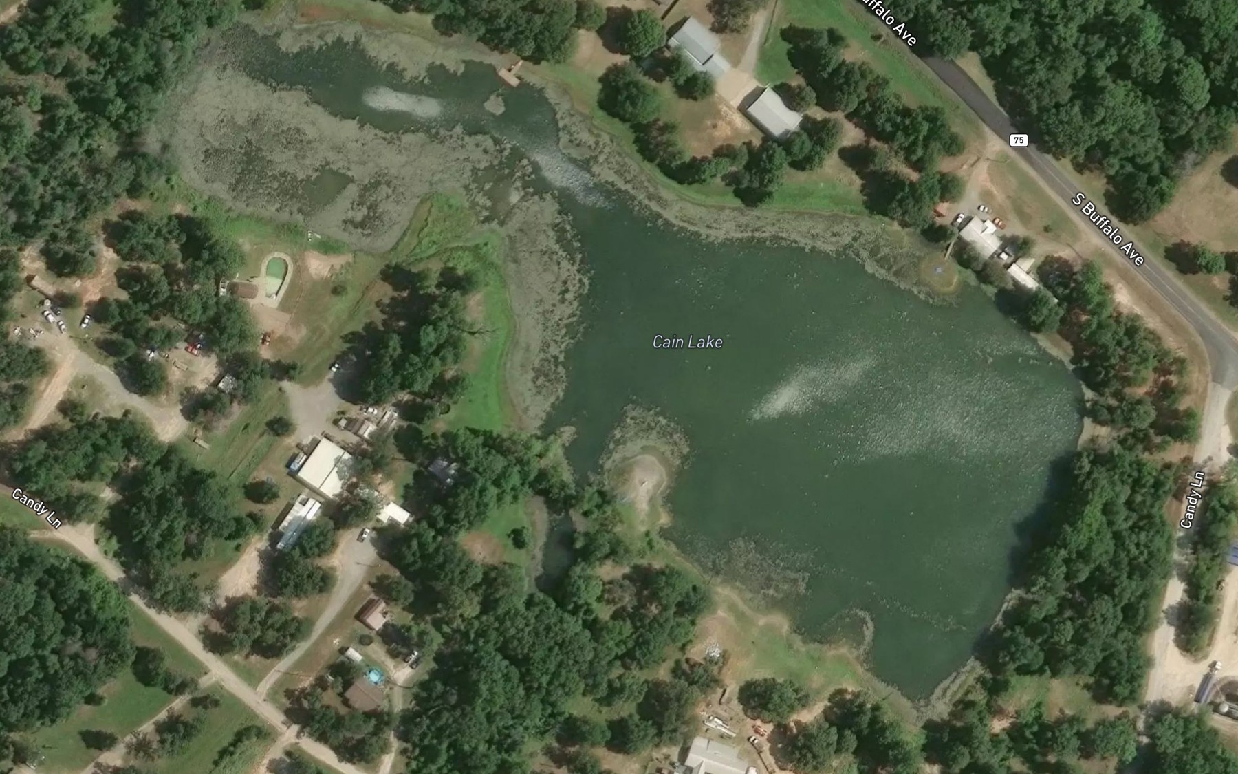 Satellite map of the Cain Lake