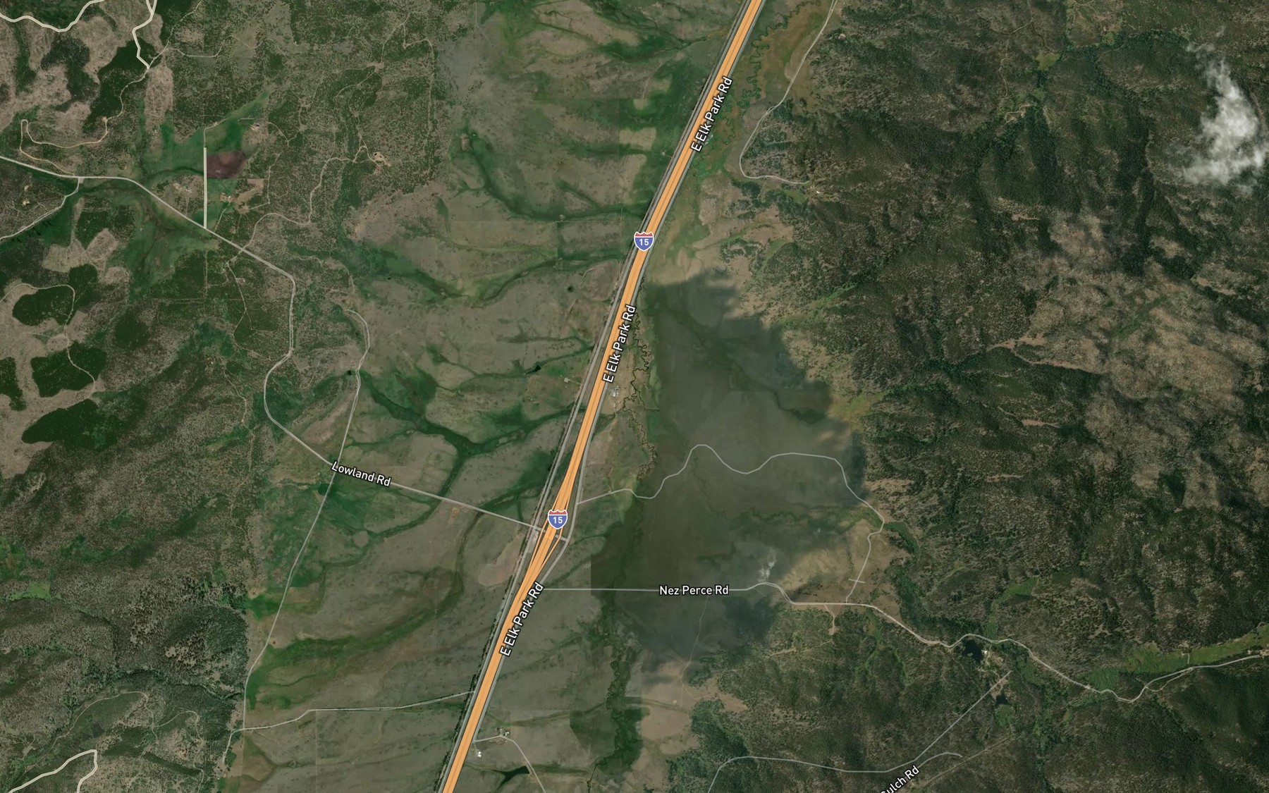 Satellite map of the Nez Perce Creek