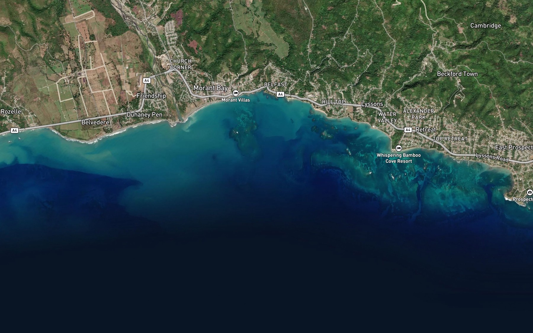 Satellite map of the Johnson River