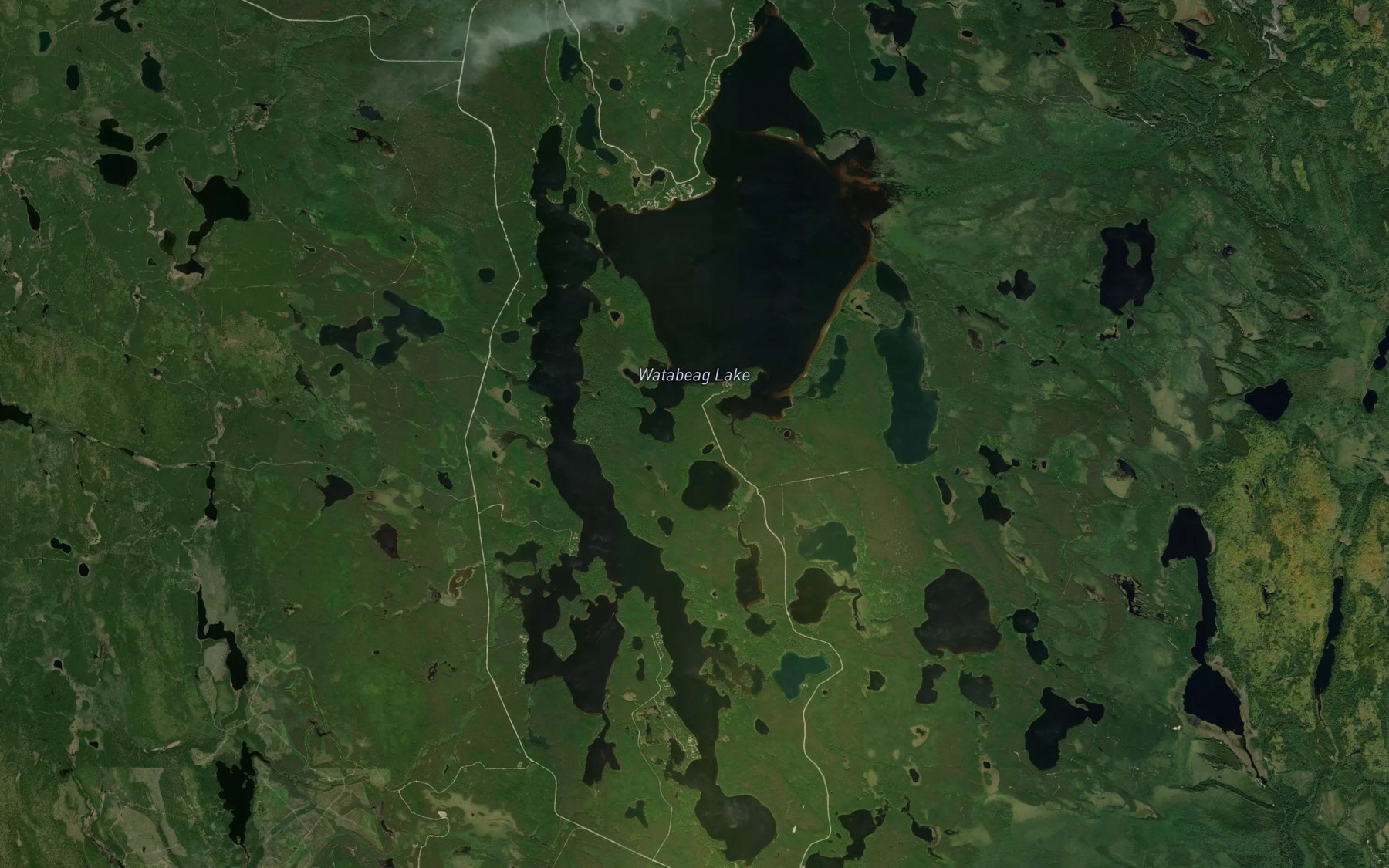 Satellite map of the Watabeag Lake
