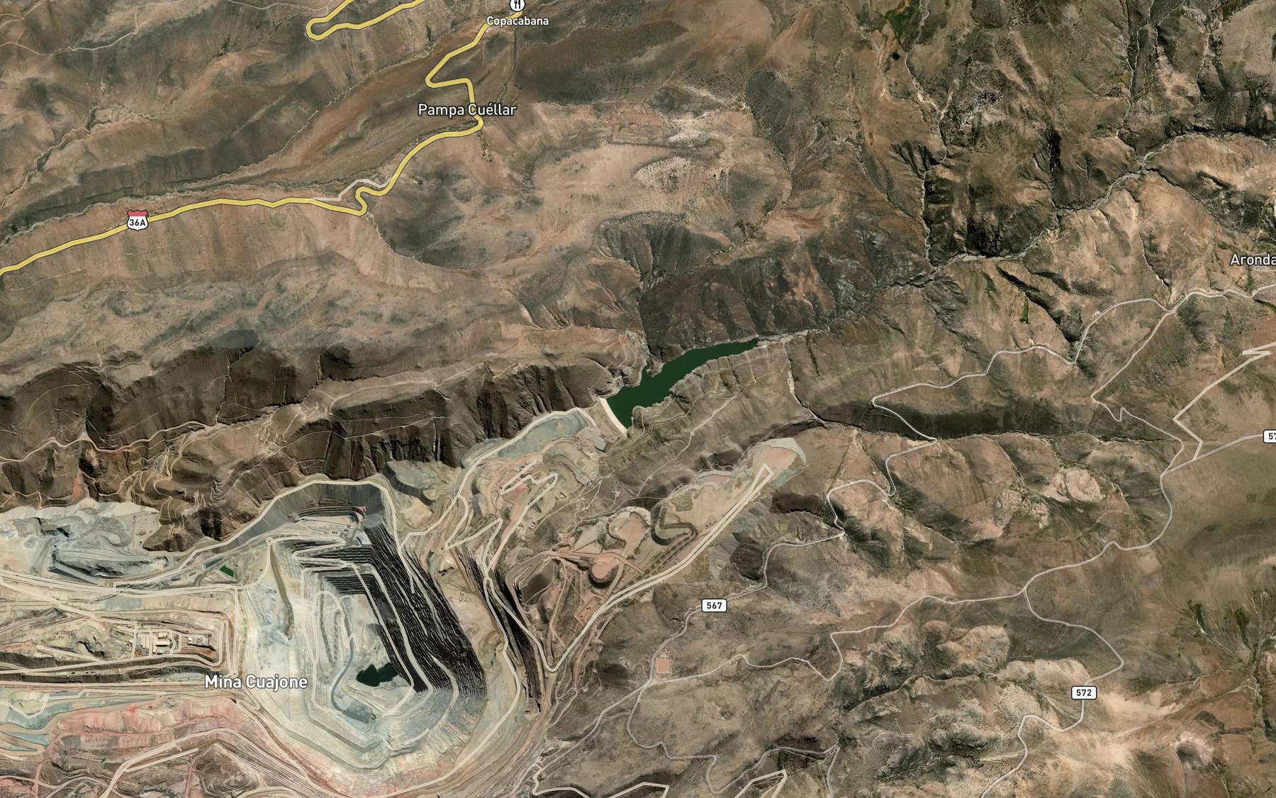 Satellite map of the Quebrada Titijones