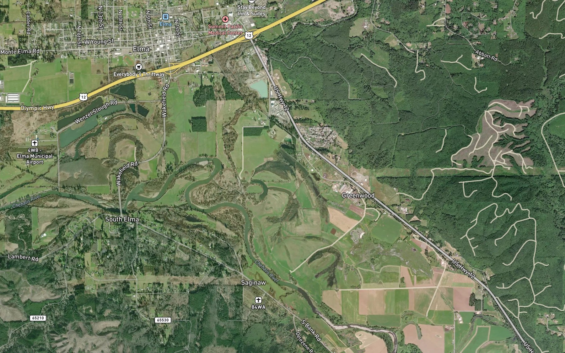 Satellite map of the Sarvinski Lakes