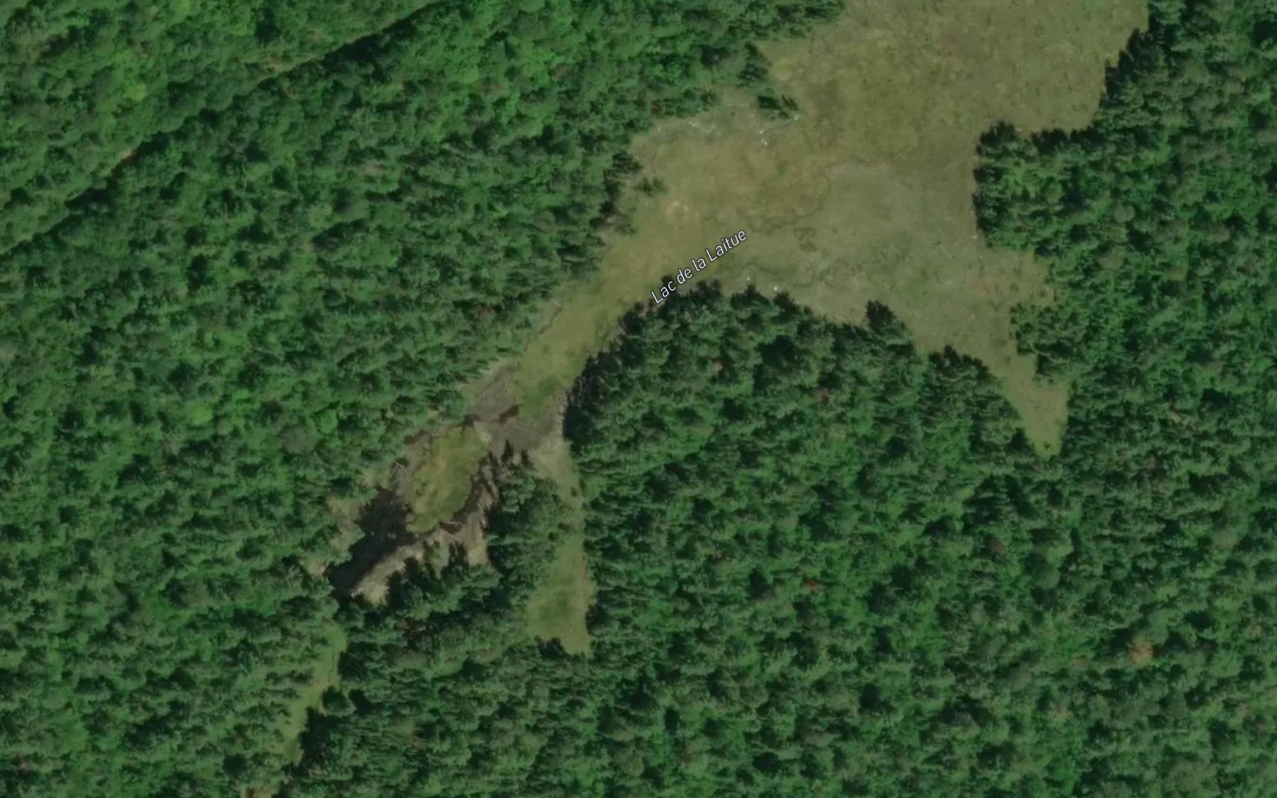Satellite map of the Lac de la Laitue