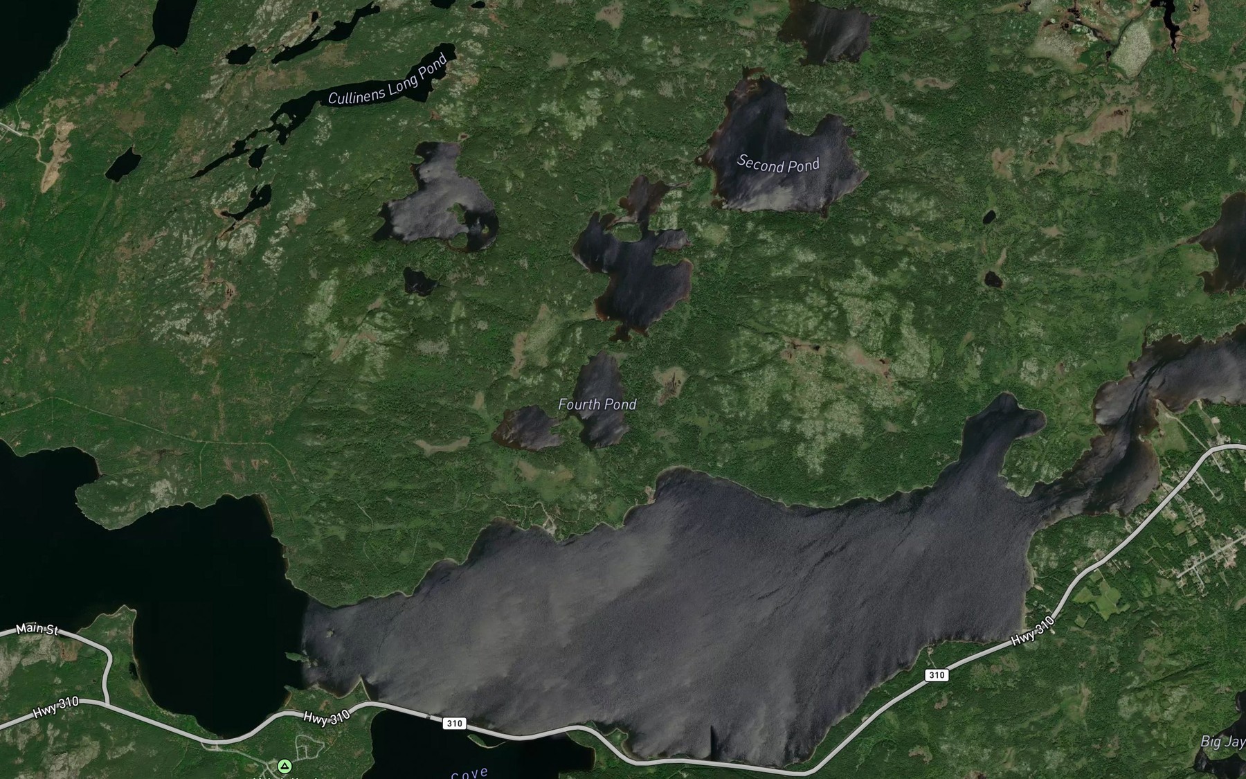 Satellite map of the Fourth Pond