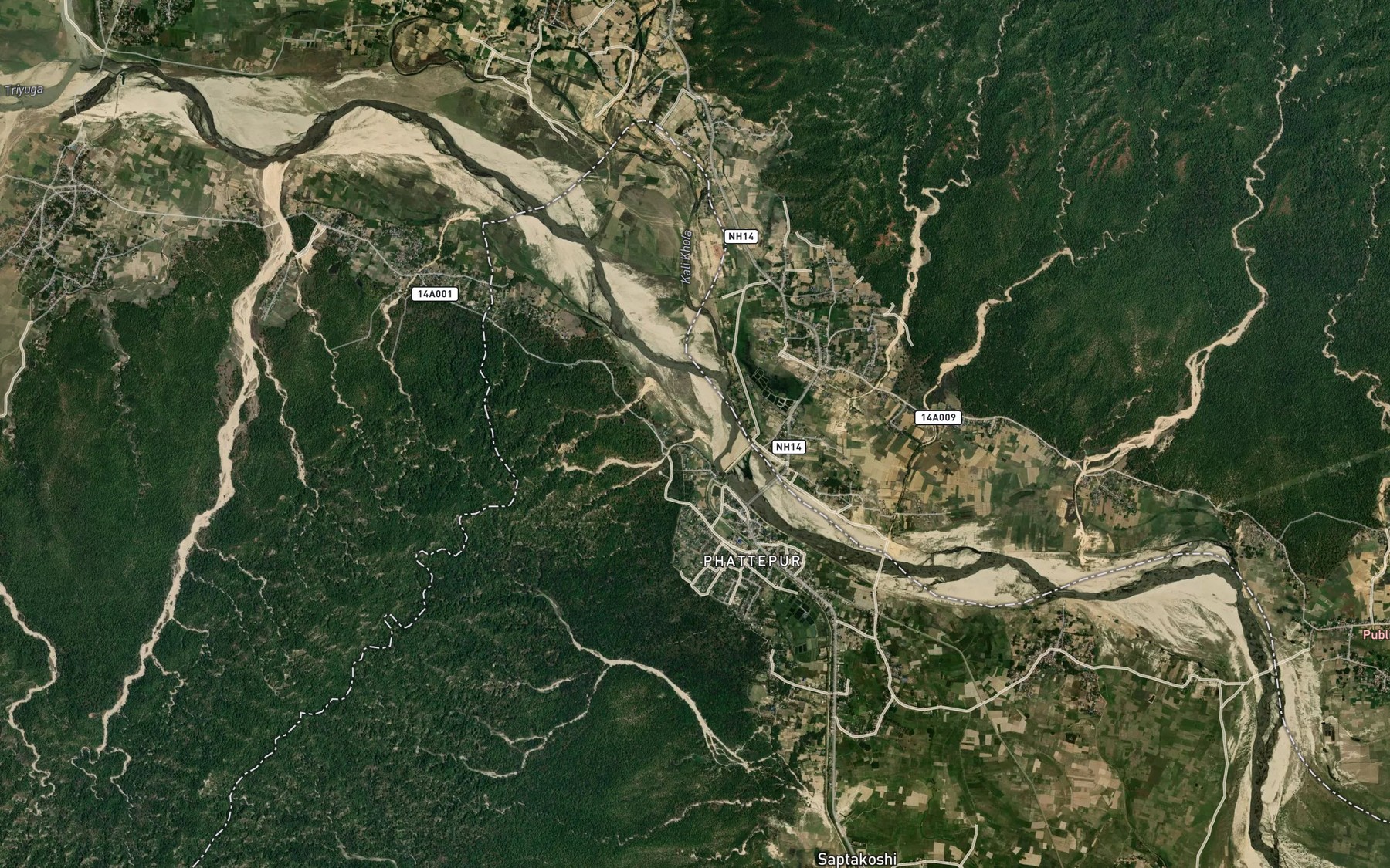 Satellite map of the Judpani Khola
