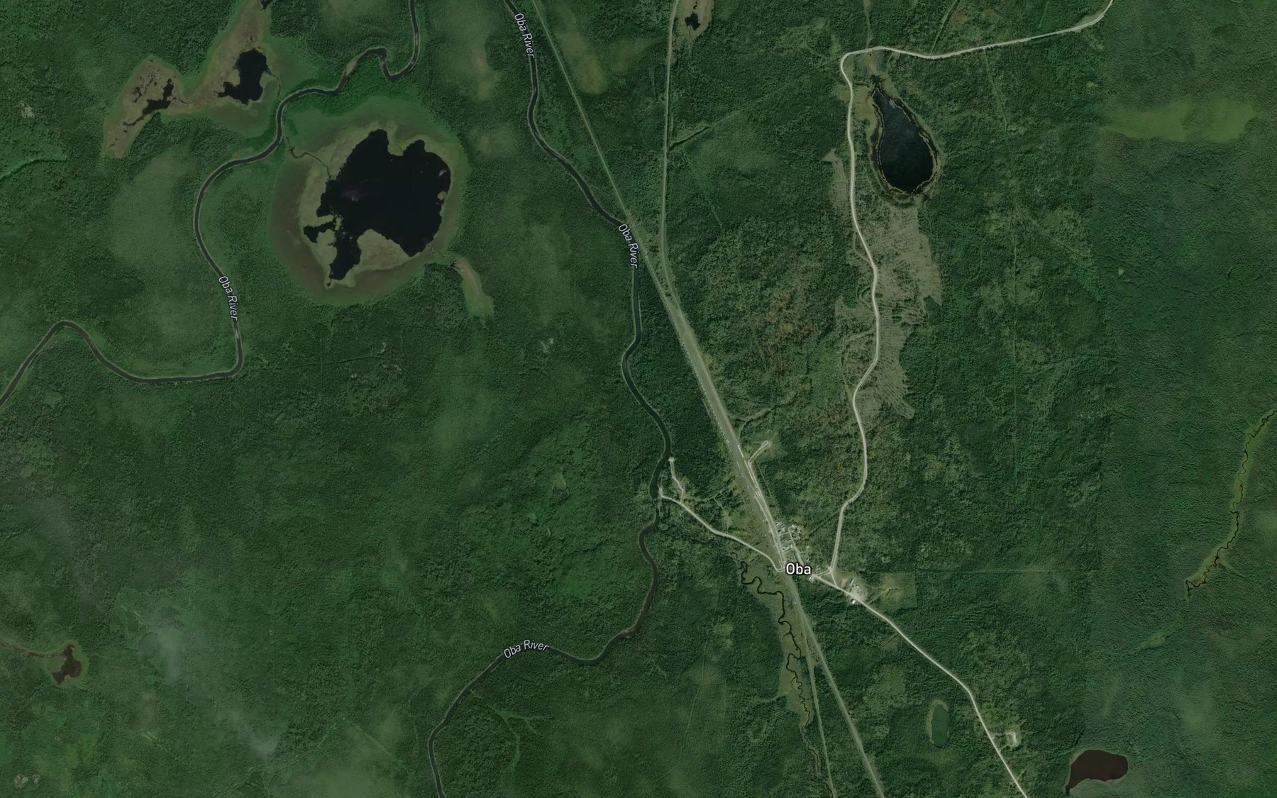 Satellite map of the Watt Creek