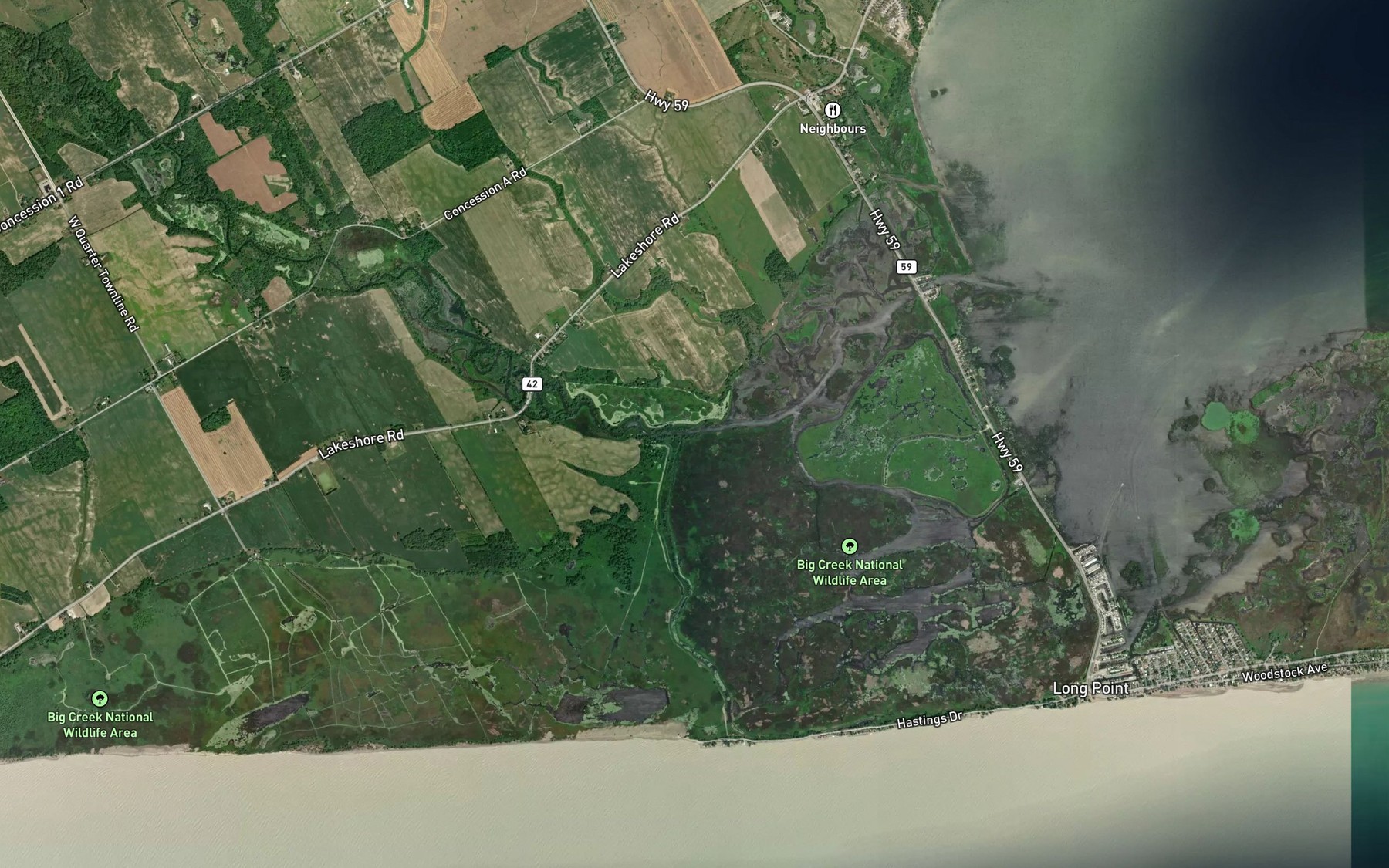 Satellite map of the Old Creek