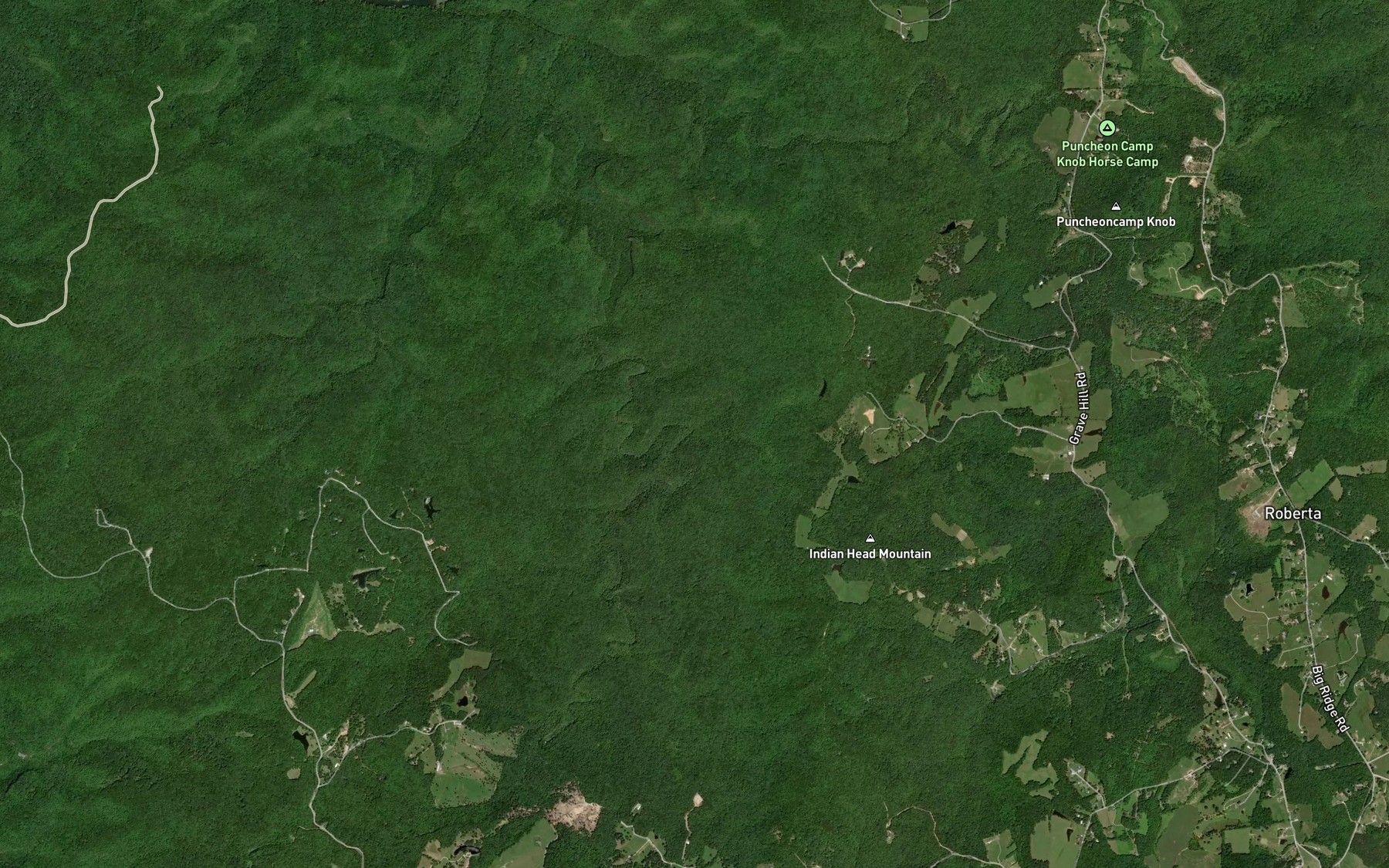 Satellite map of the Parker Branch