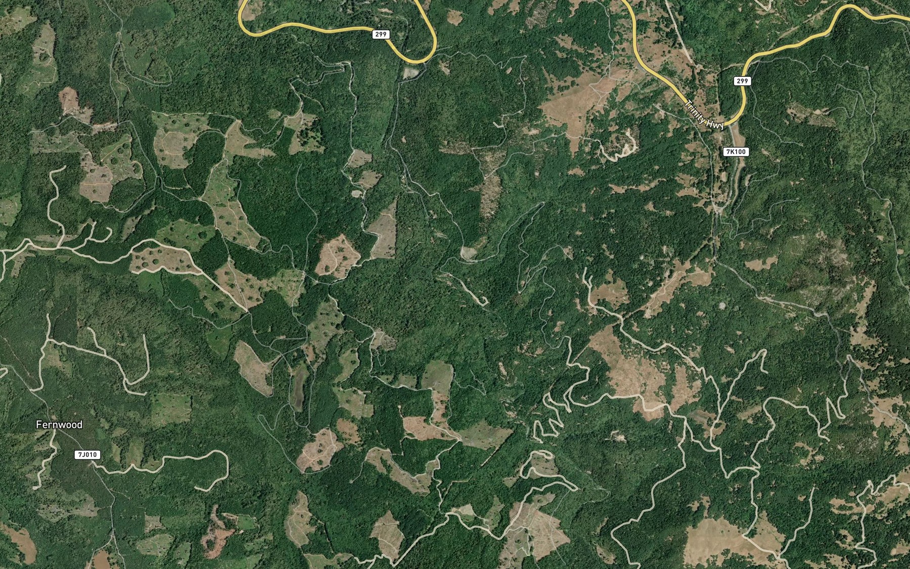 Satellite map of the Windy Creek