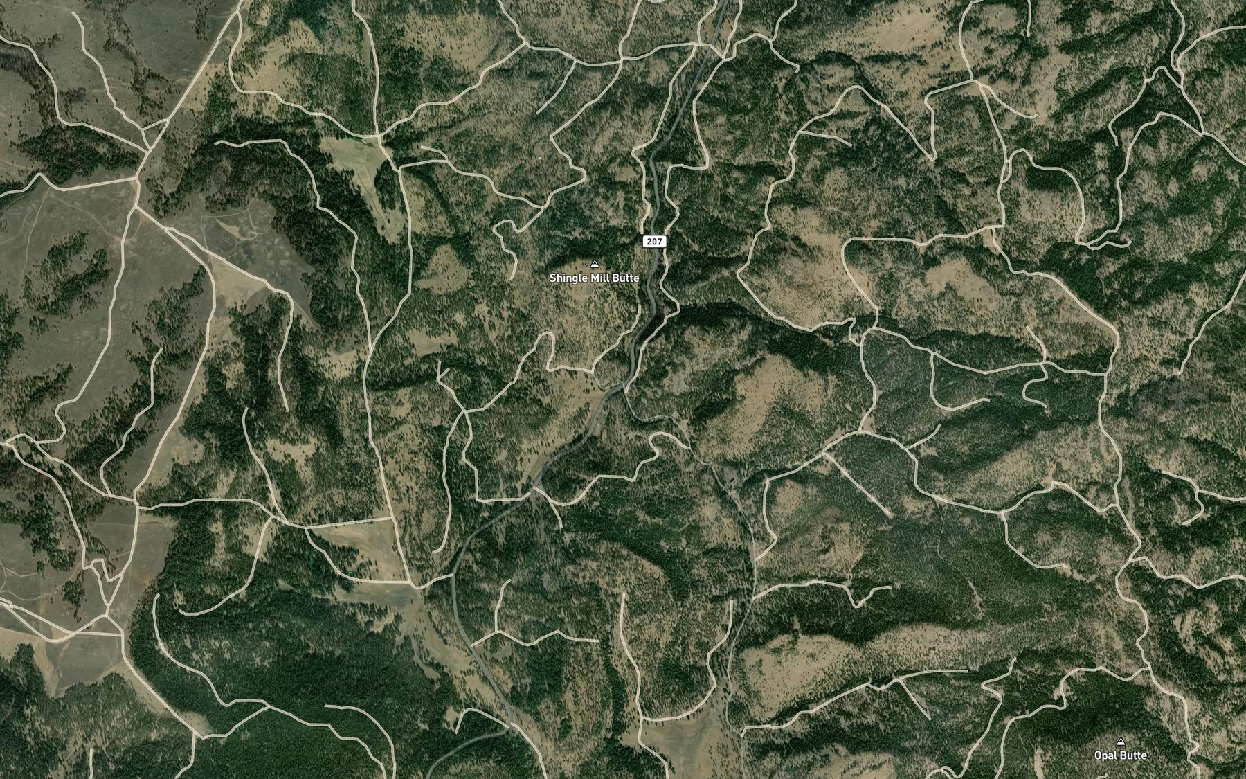 Satellite map of the Indian Creek