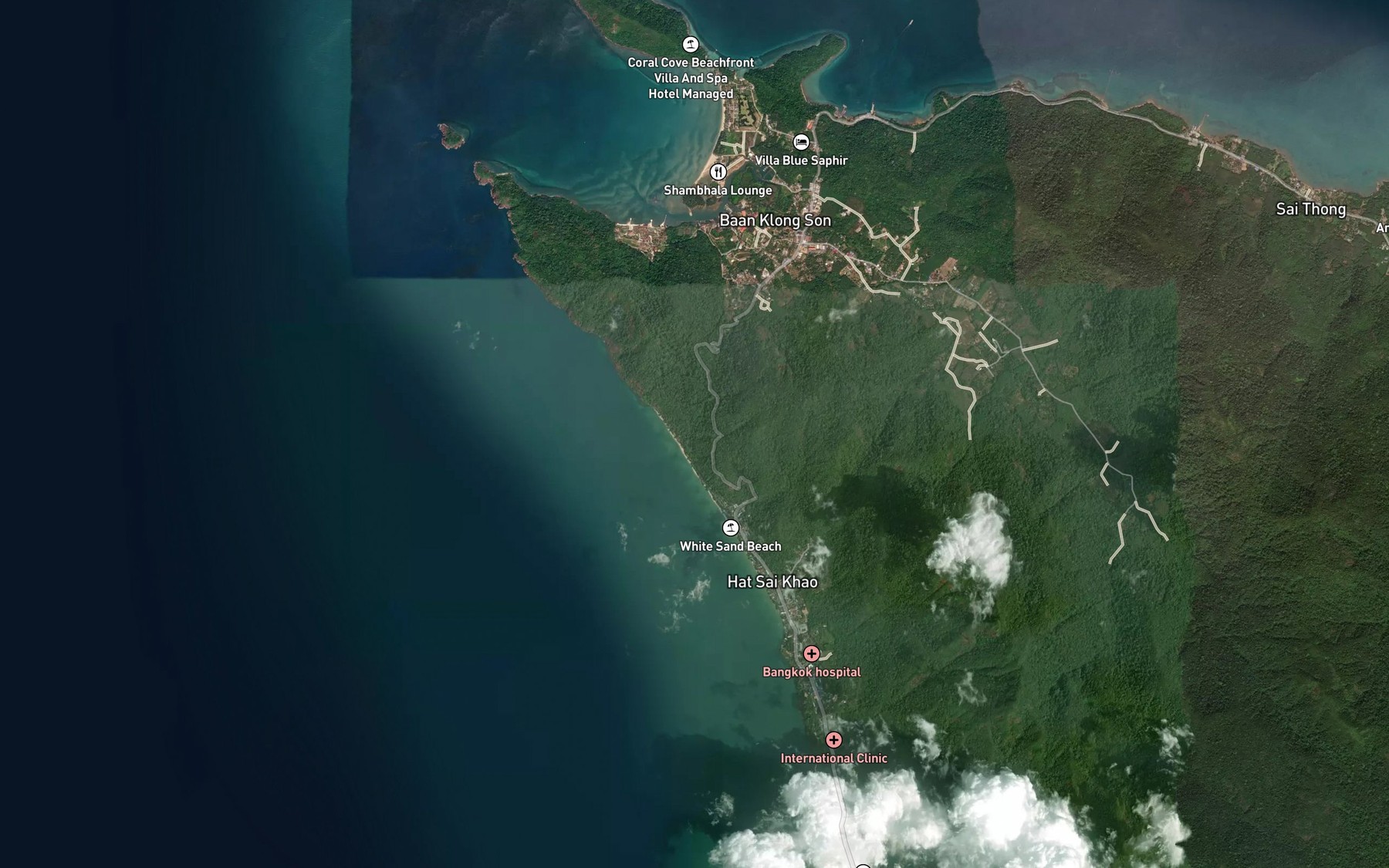 Satellite map of the Khlong Hua Hat
