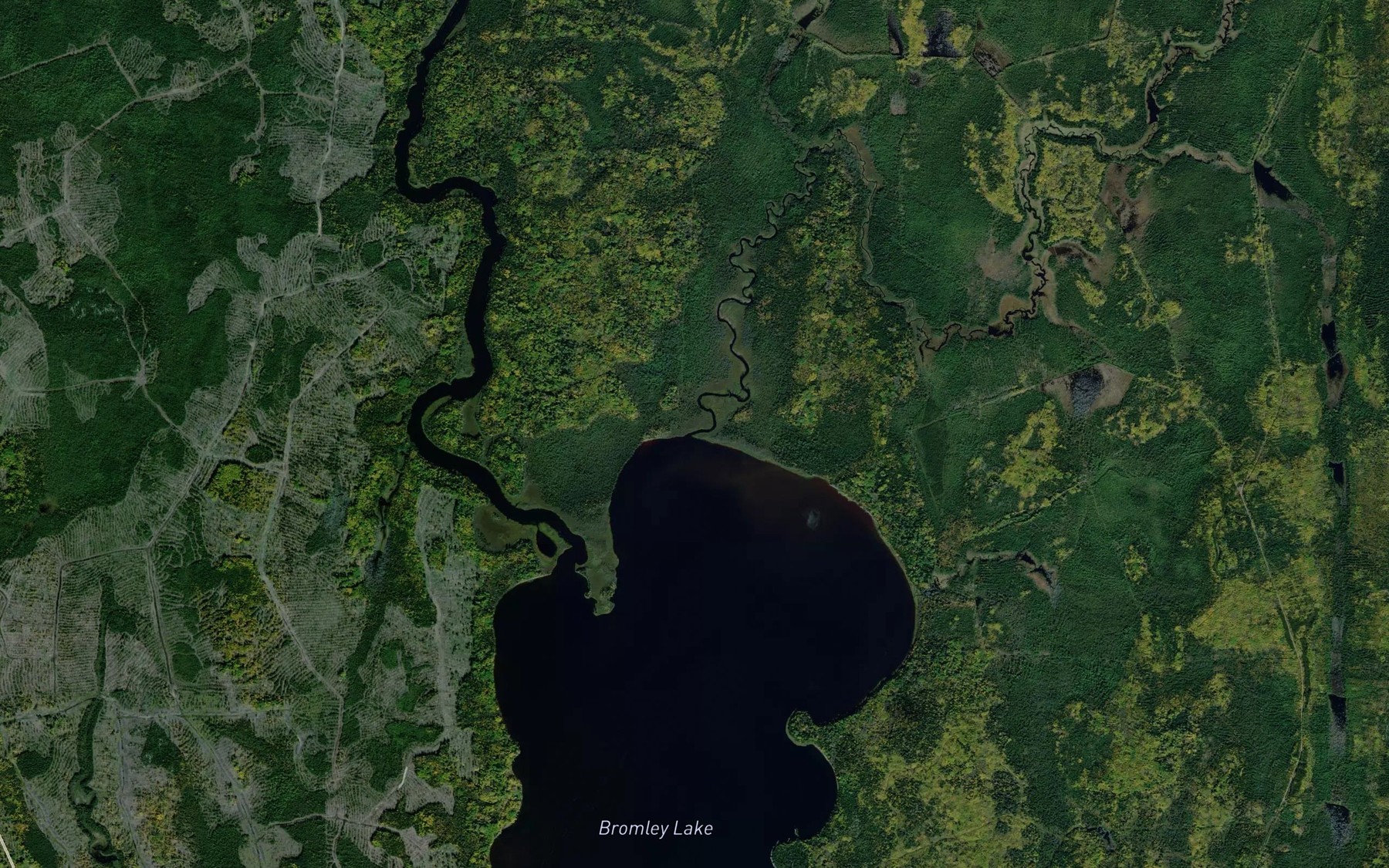 Satellite map of the Little Enid Creek