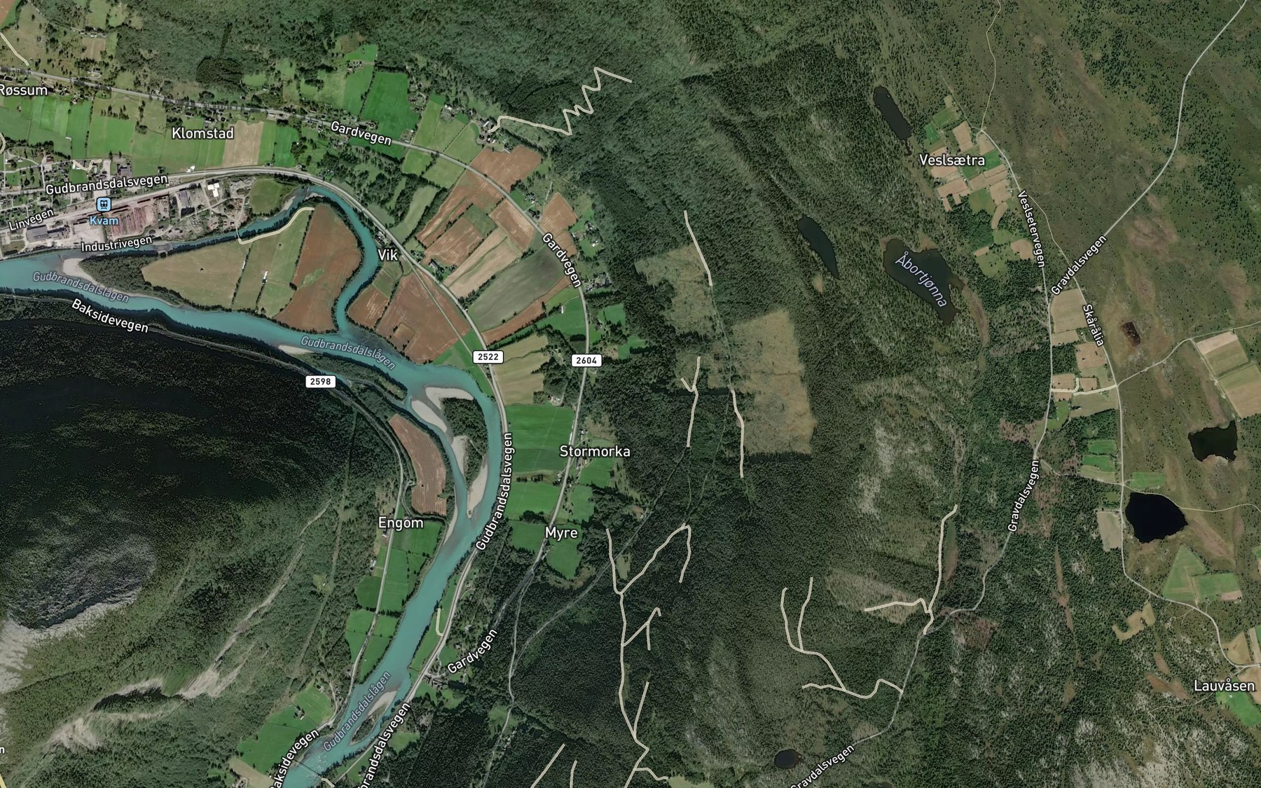 Satellite map of the Skrubbdalsbekken