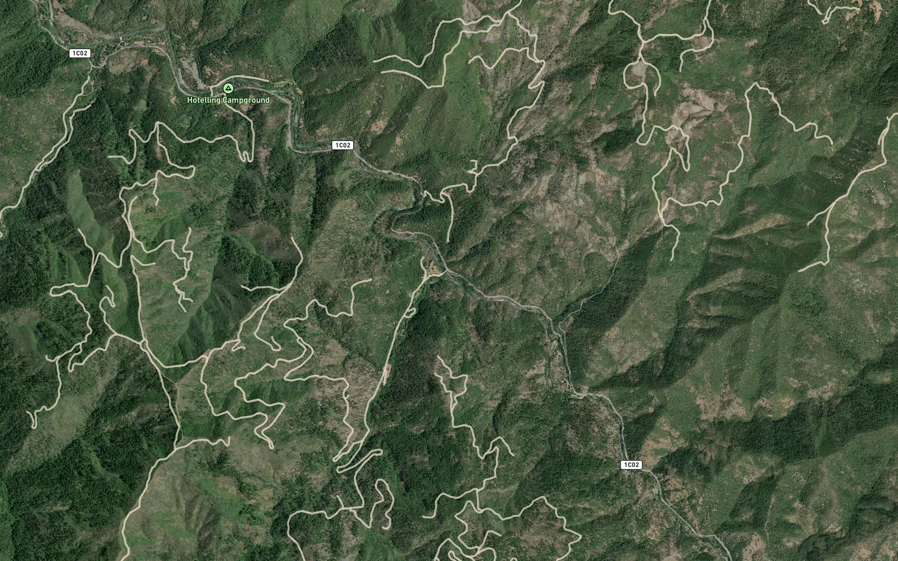 Satellite map of the Methodist Creek