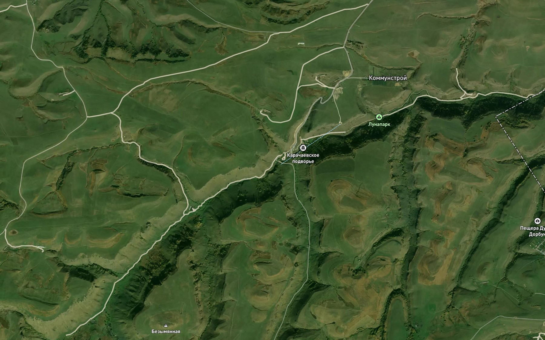 Satellite map of the Vodopad Medovyy