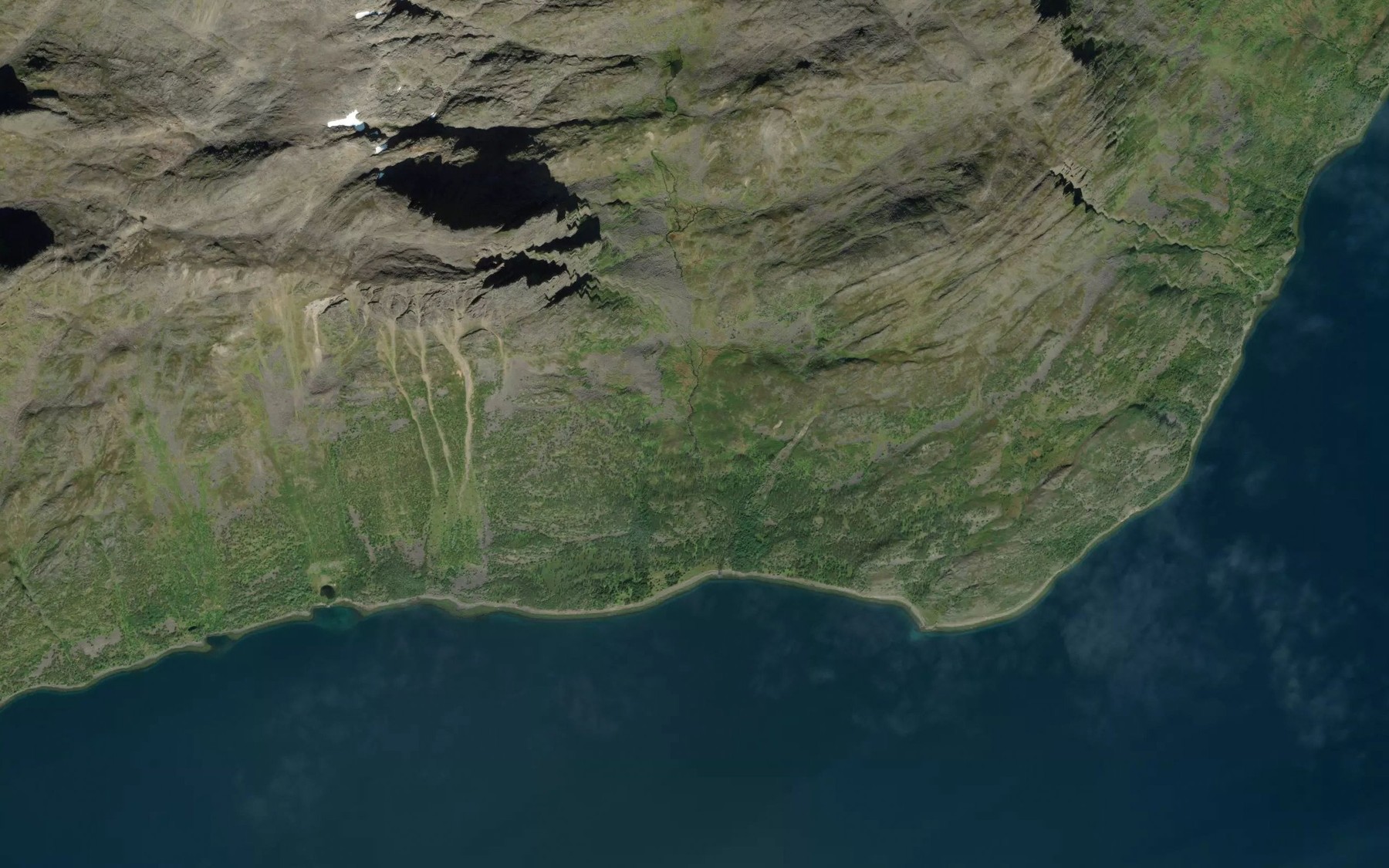 Satellite map of the Langneselva