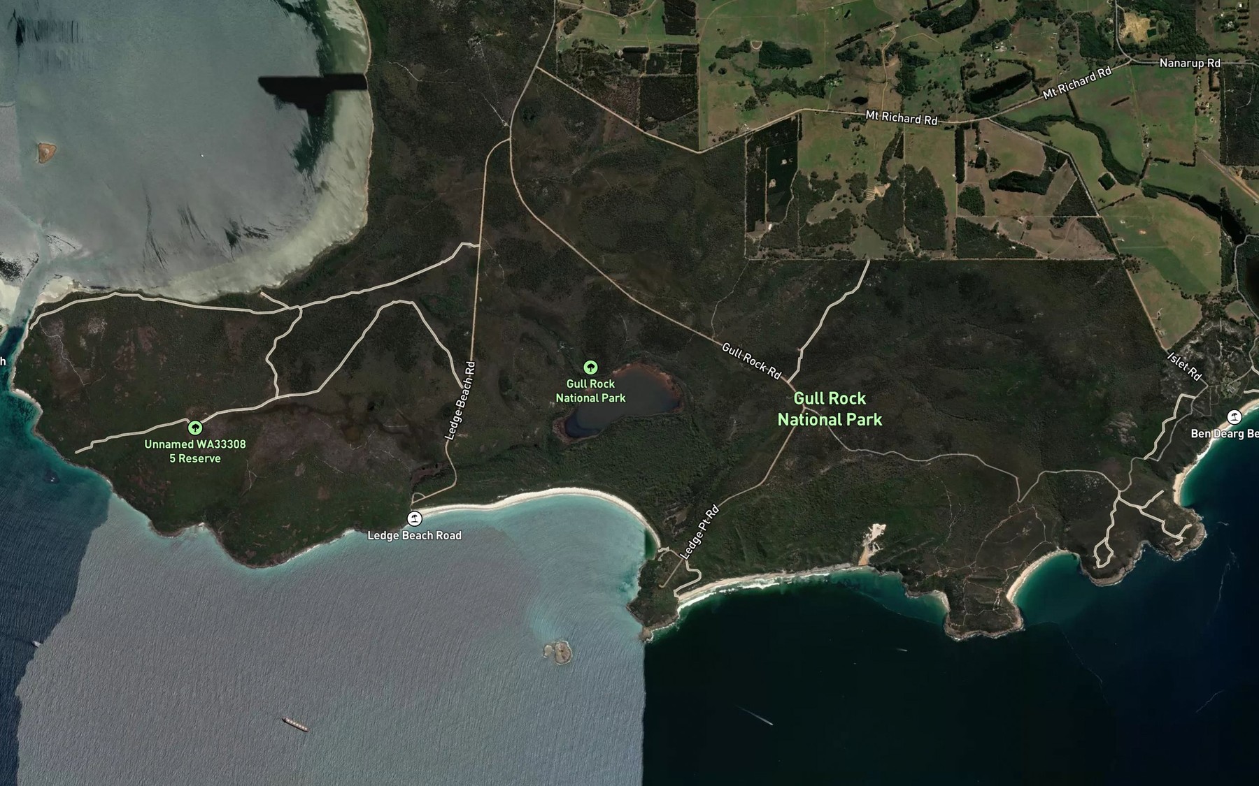 Satellite map of the Gull Rock Lake