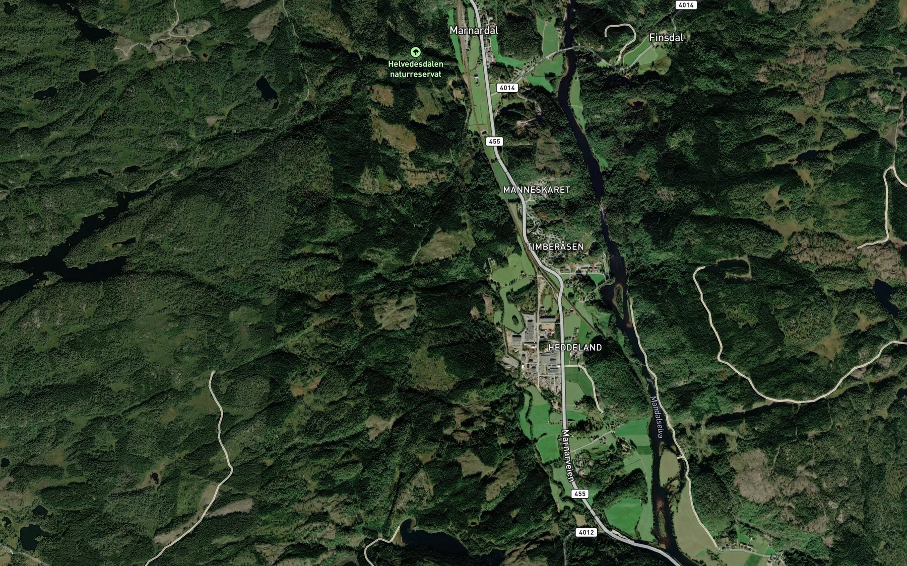 Satellite map of the Entredalsbekken