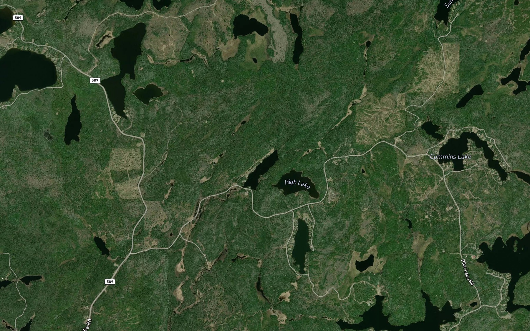 Satellite map of the Howcum Lake