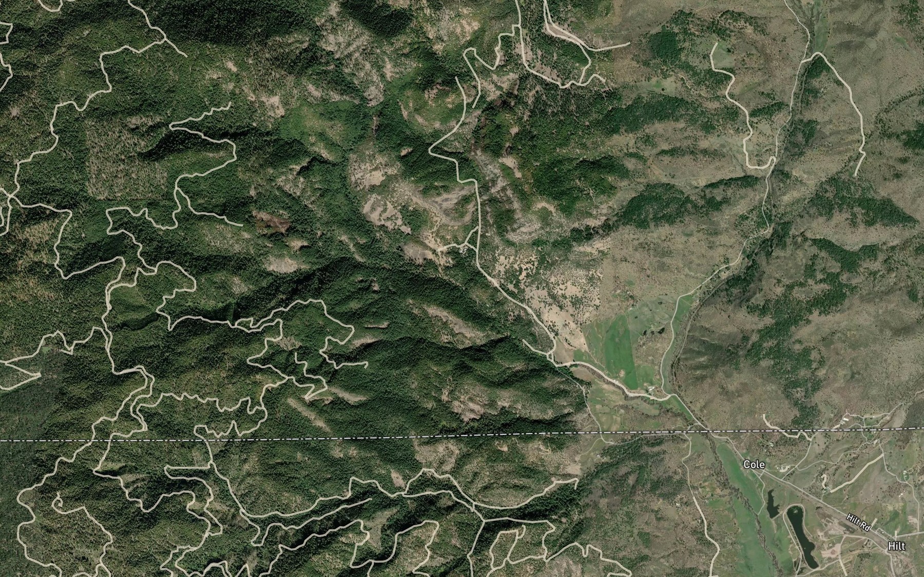 Satellite map of the Mill Creek
