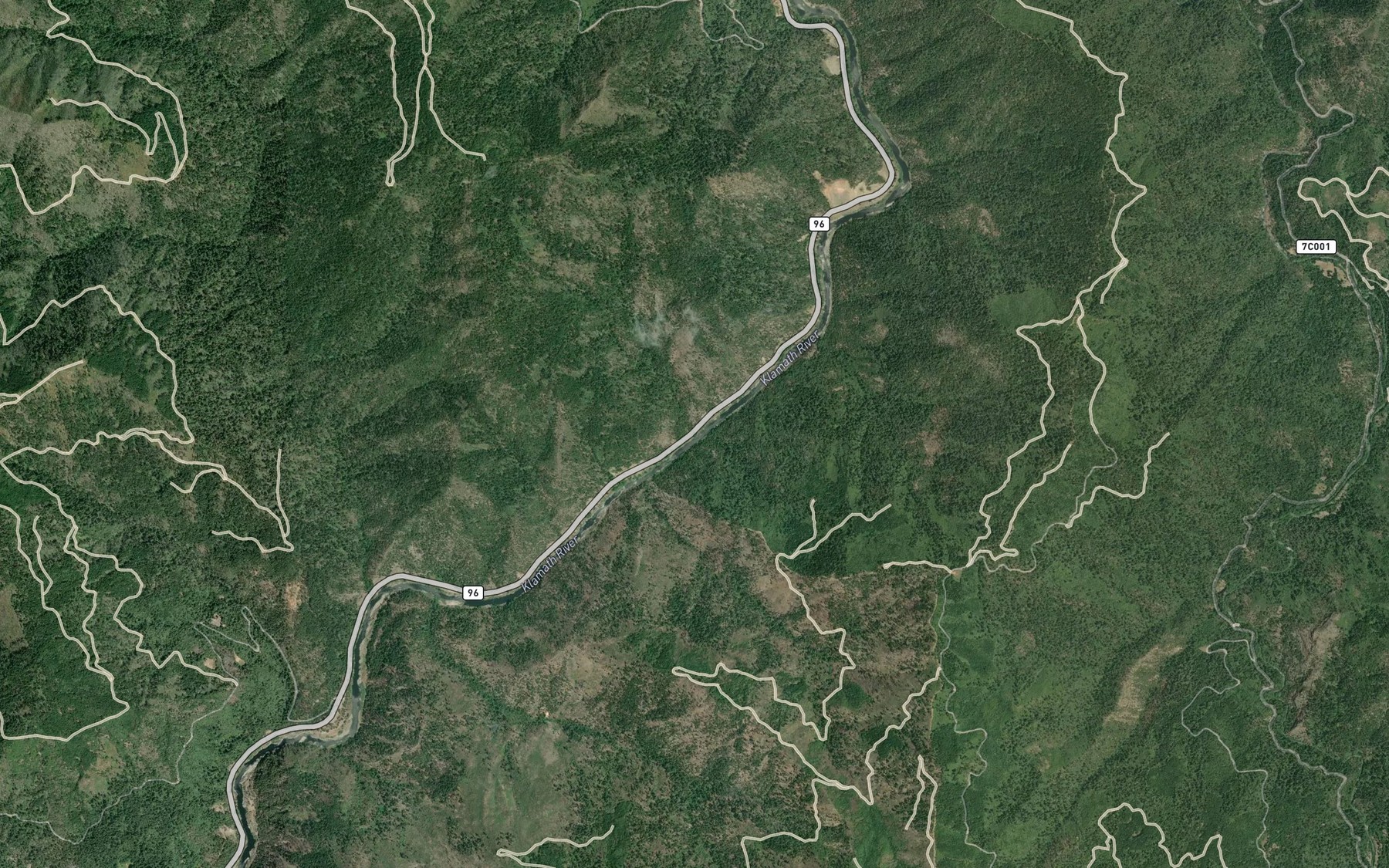 Satellite map of the Doolittle Creek