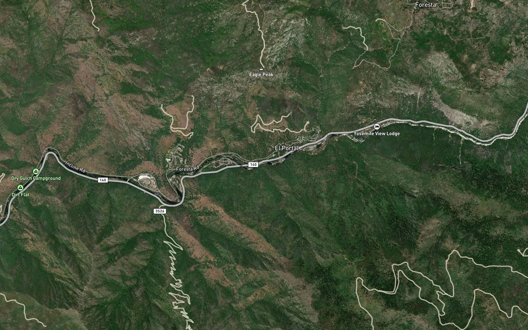 Satellite map of the Henness Branch