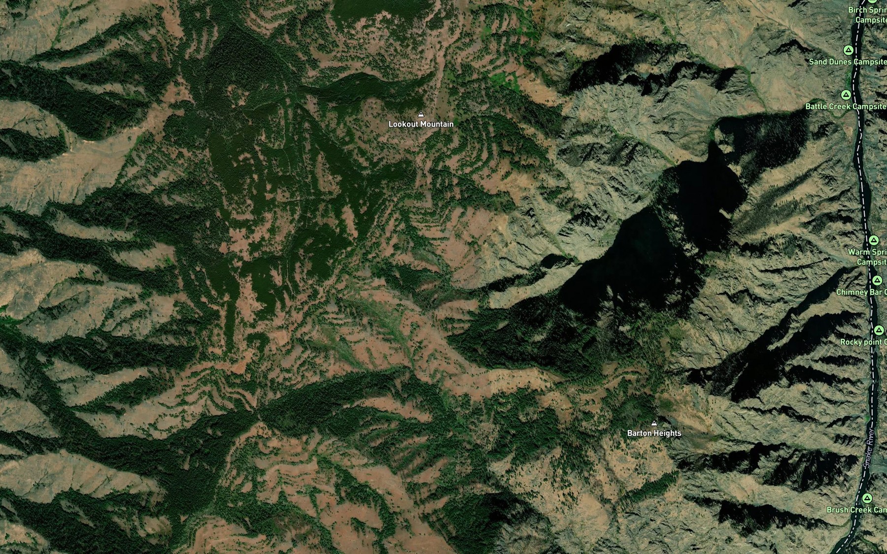 Satellite map of the Coyote Spring