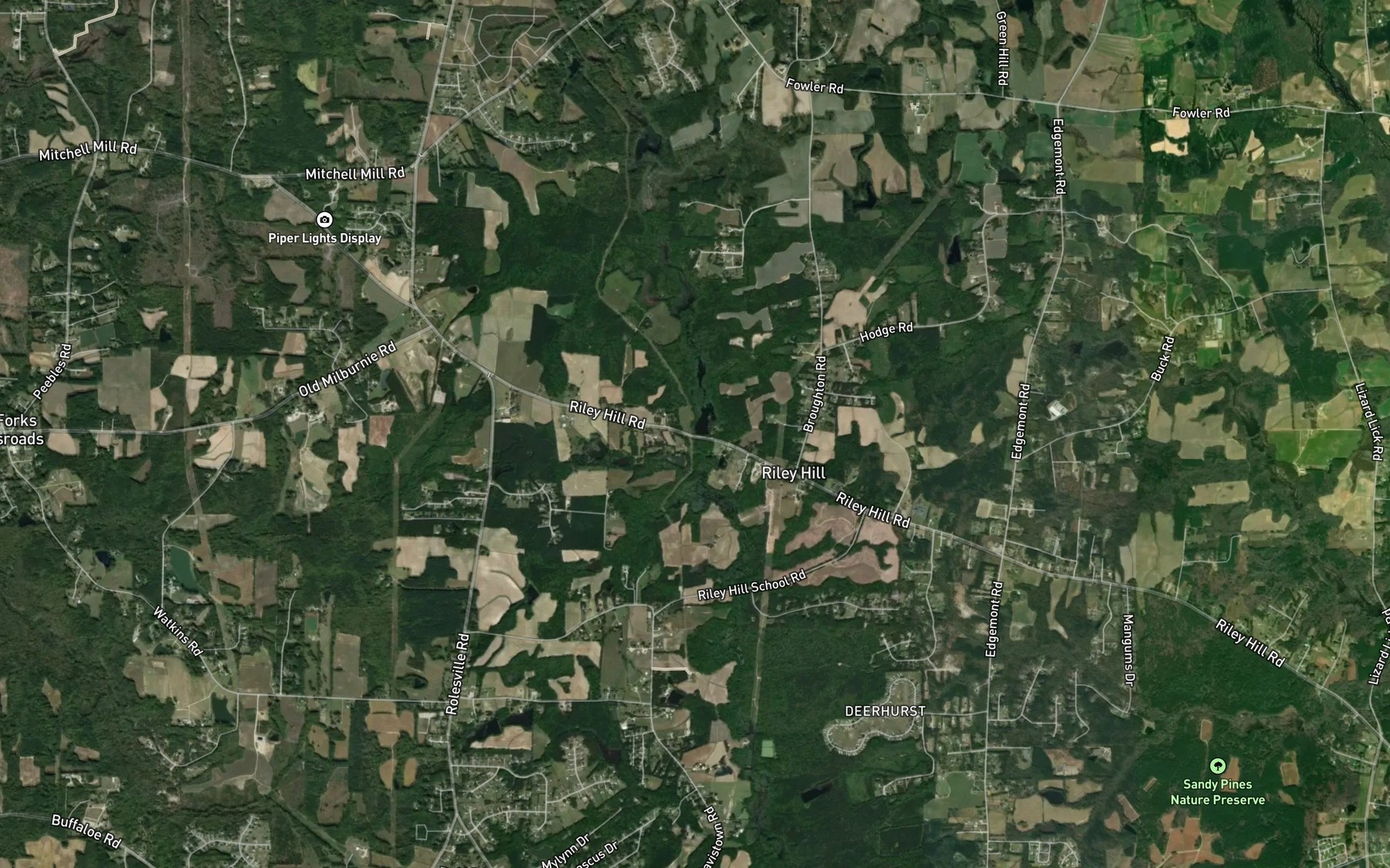Satellite map of the Perry Pond