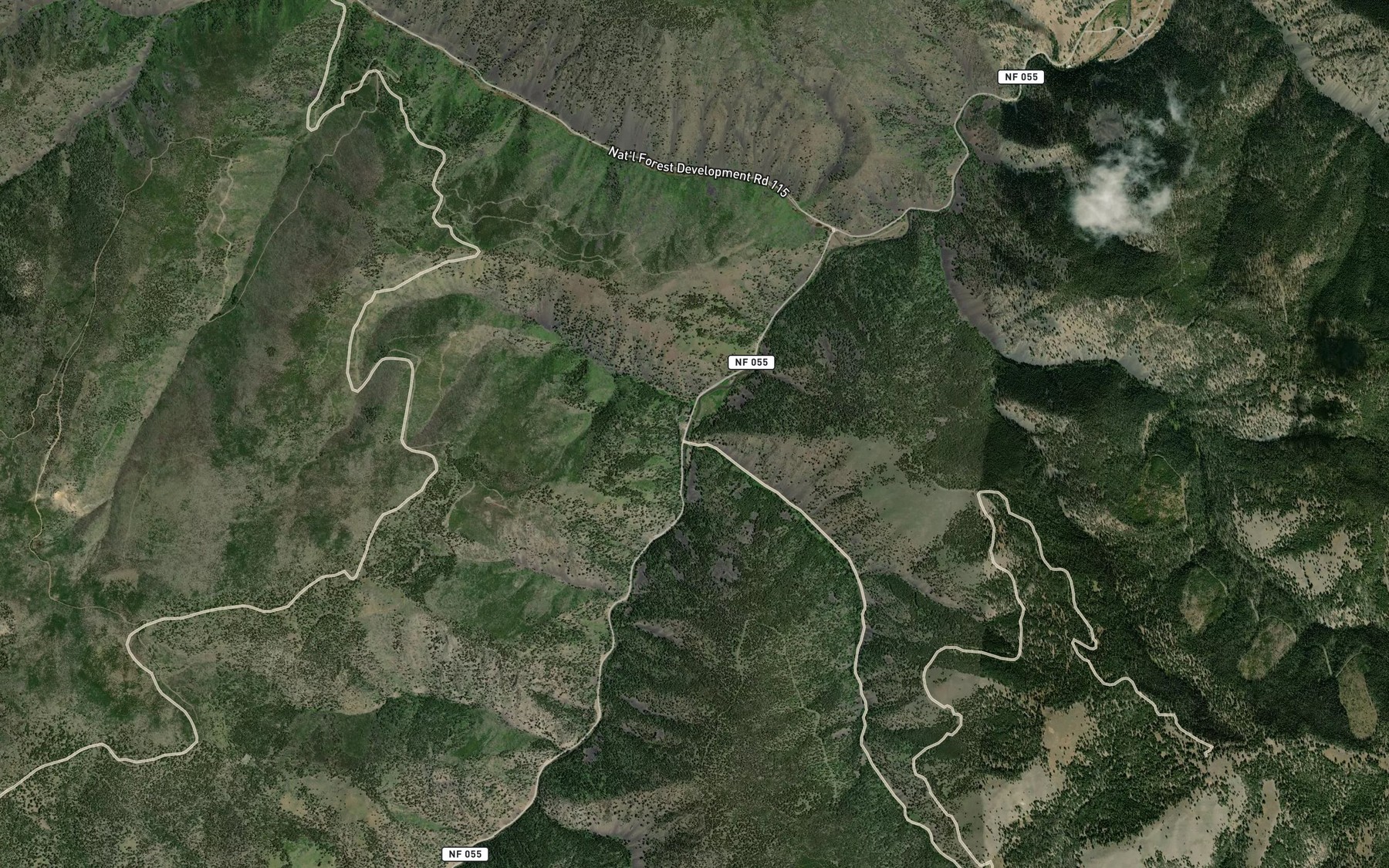 Satellite map of the Copper Creek