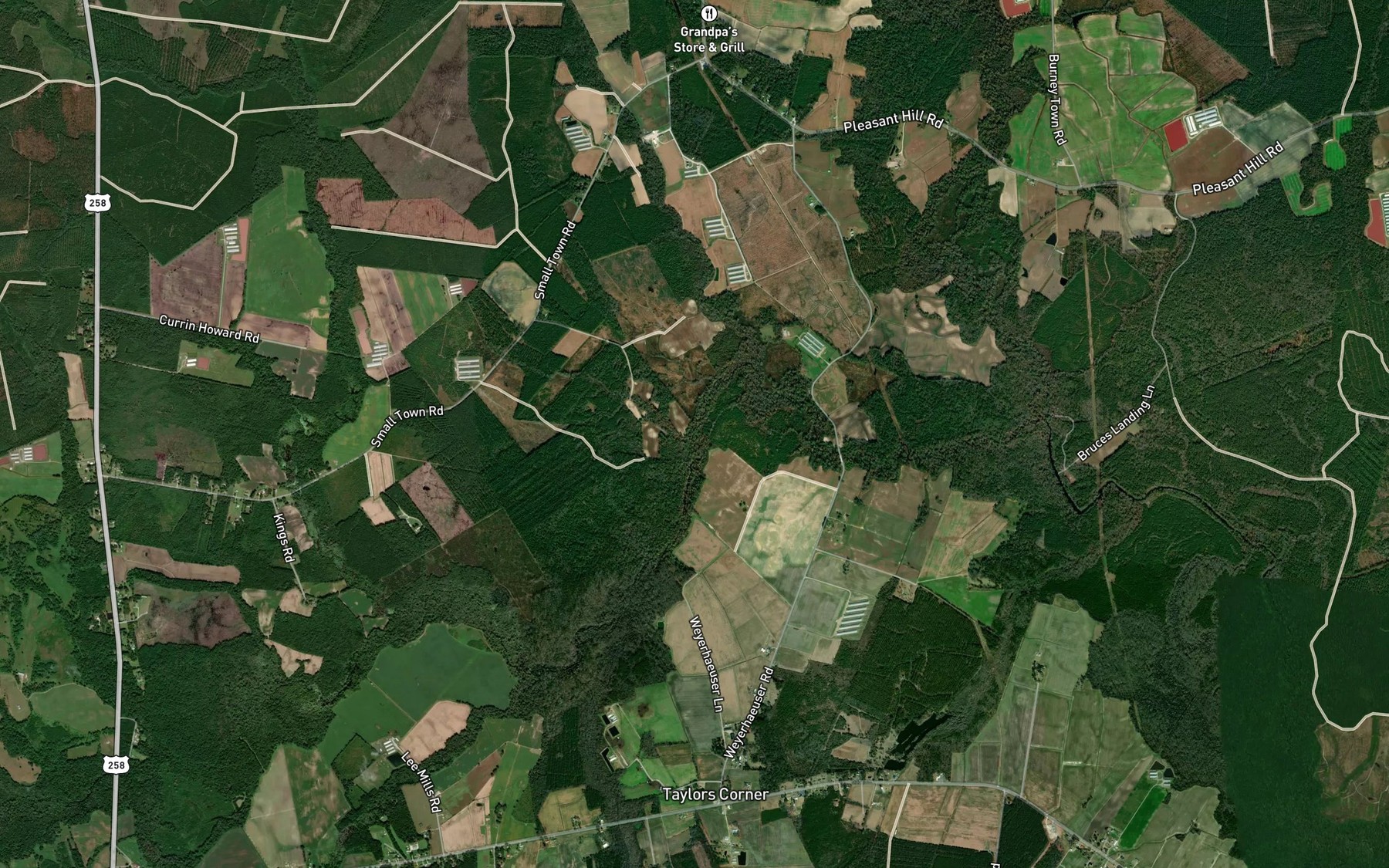 Satellite map of the Poplar Branch