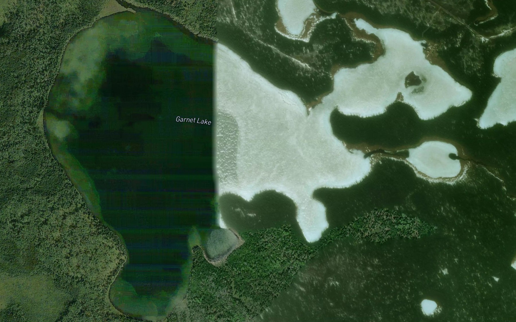 Satellite map of the Garnet Lake