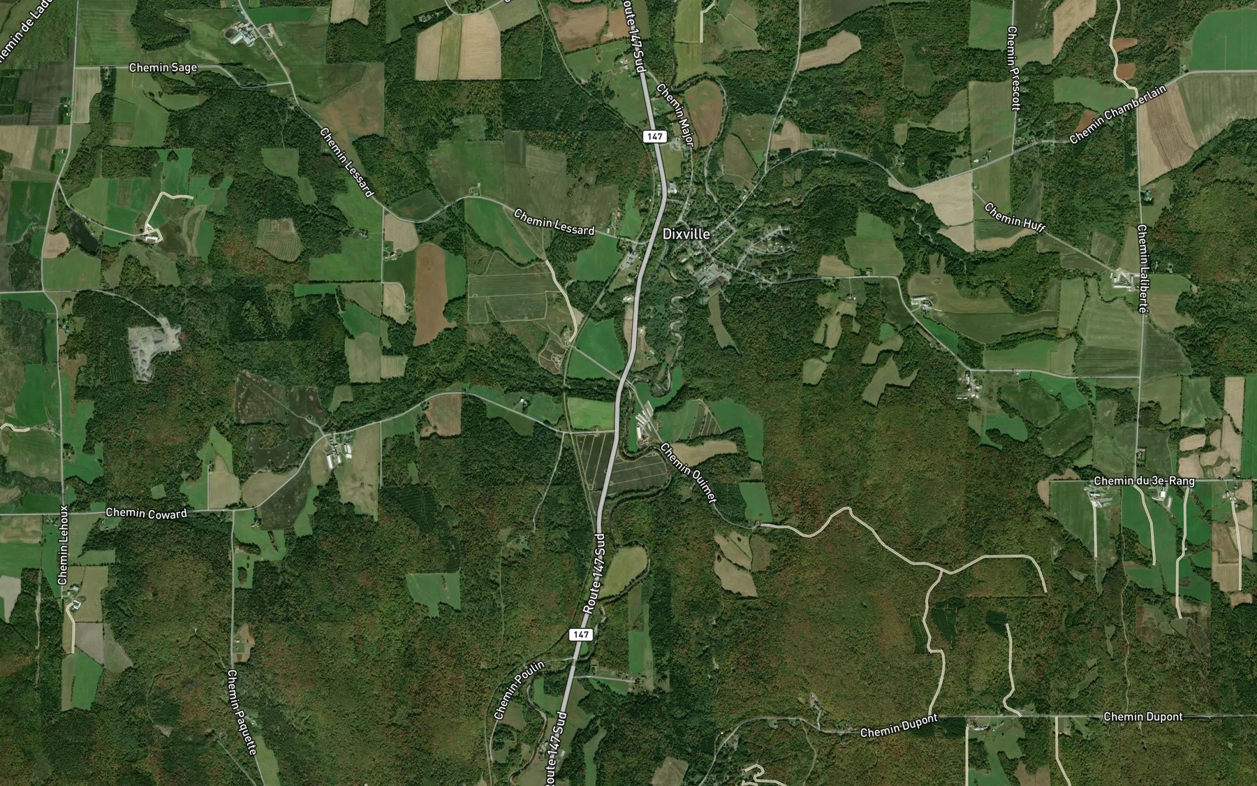 Satellite map of the Cours d'eau Bissonnette