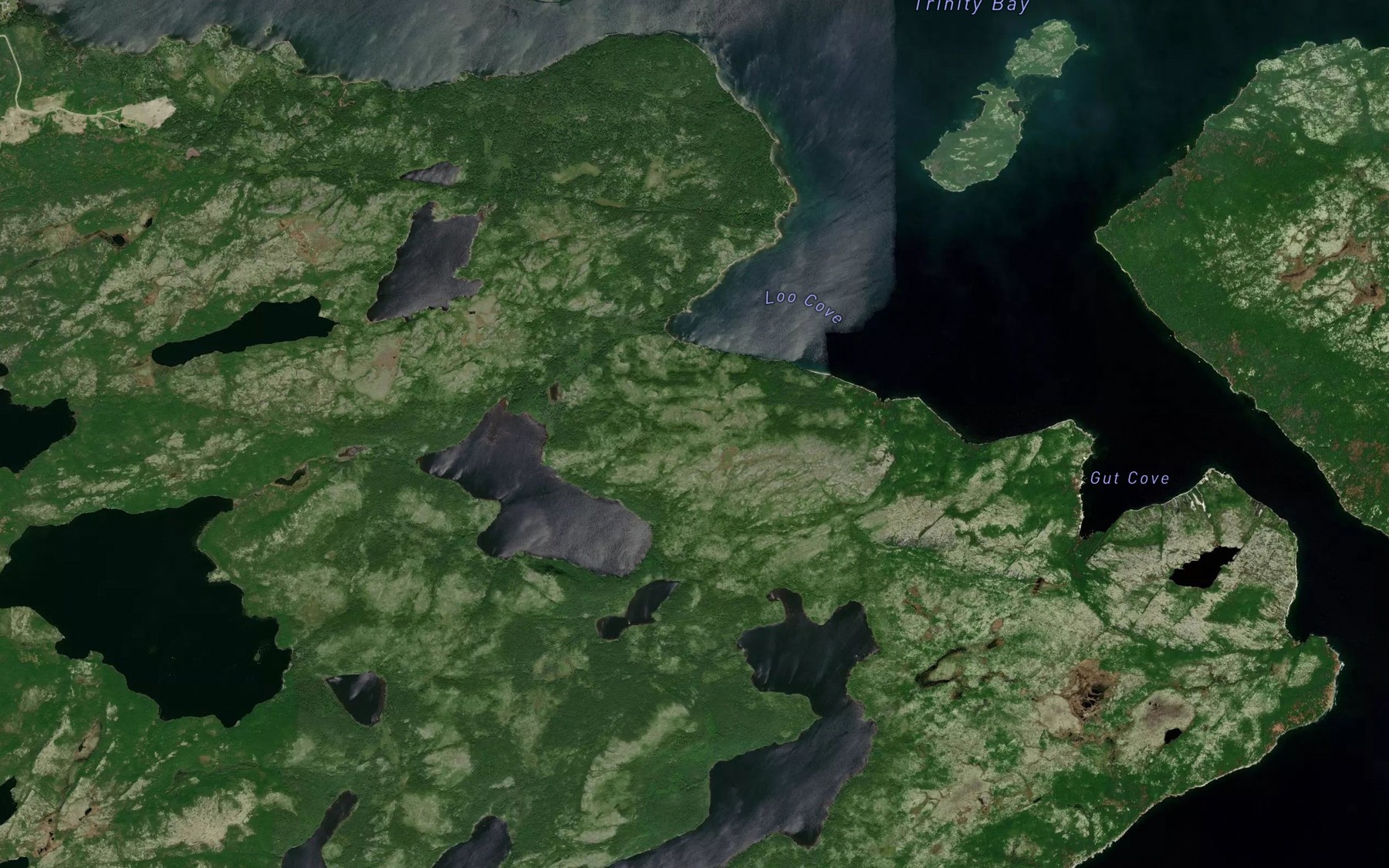 Satellite map of the Drake Cove