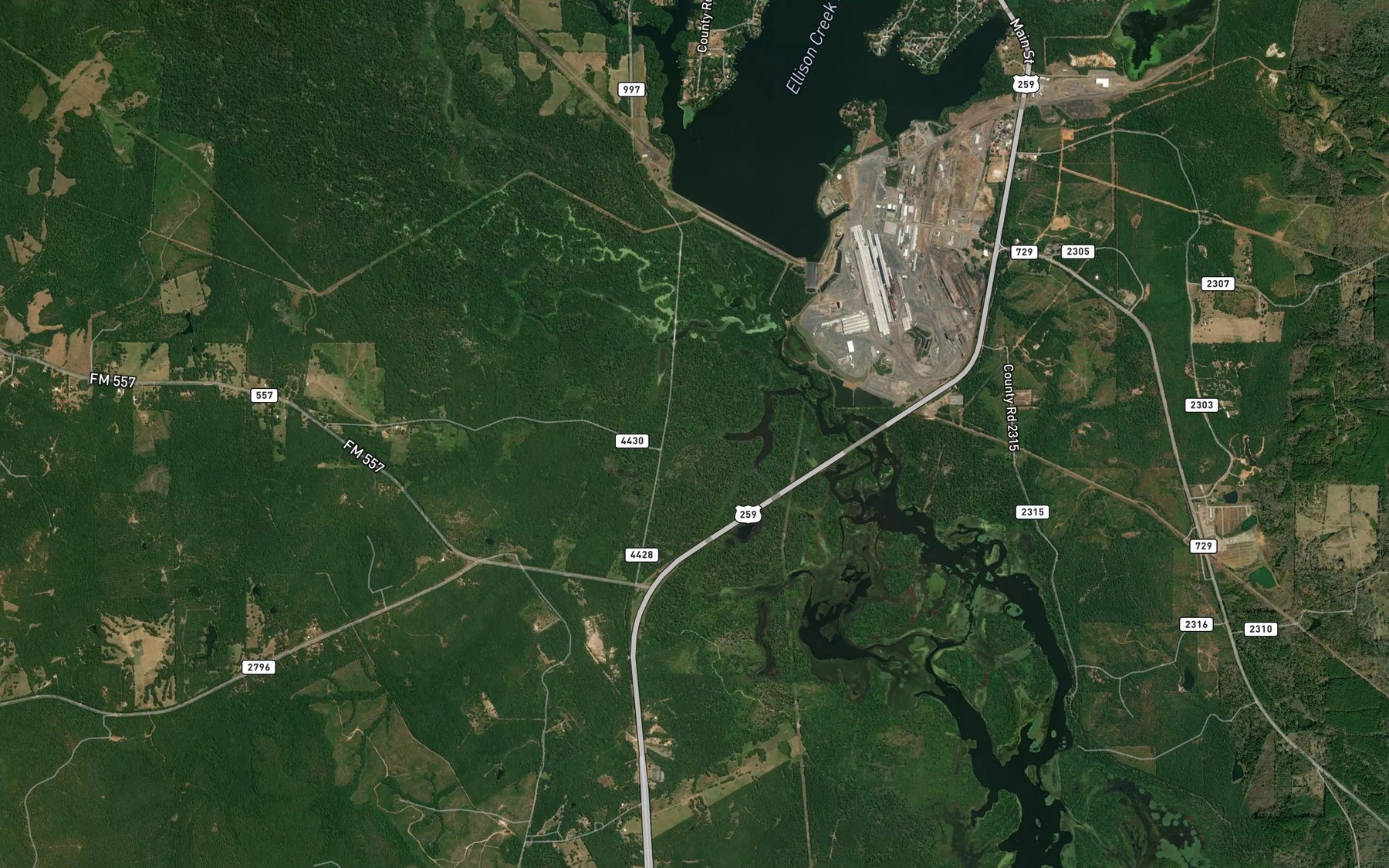 Satellite map of the Roberts Branch